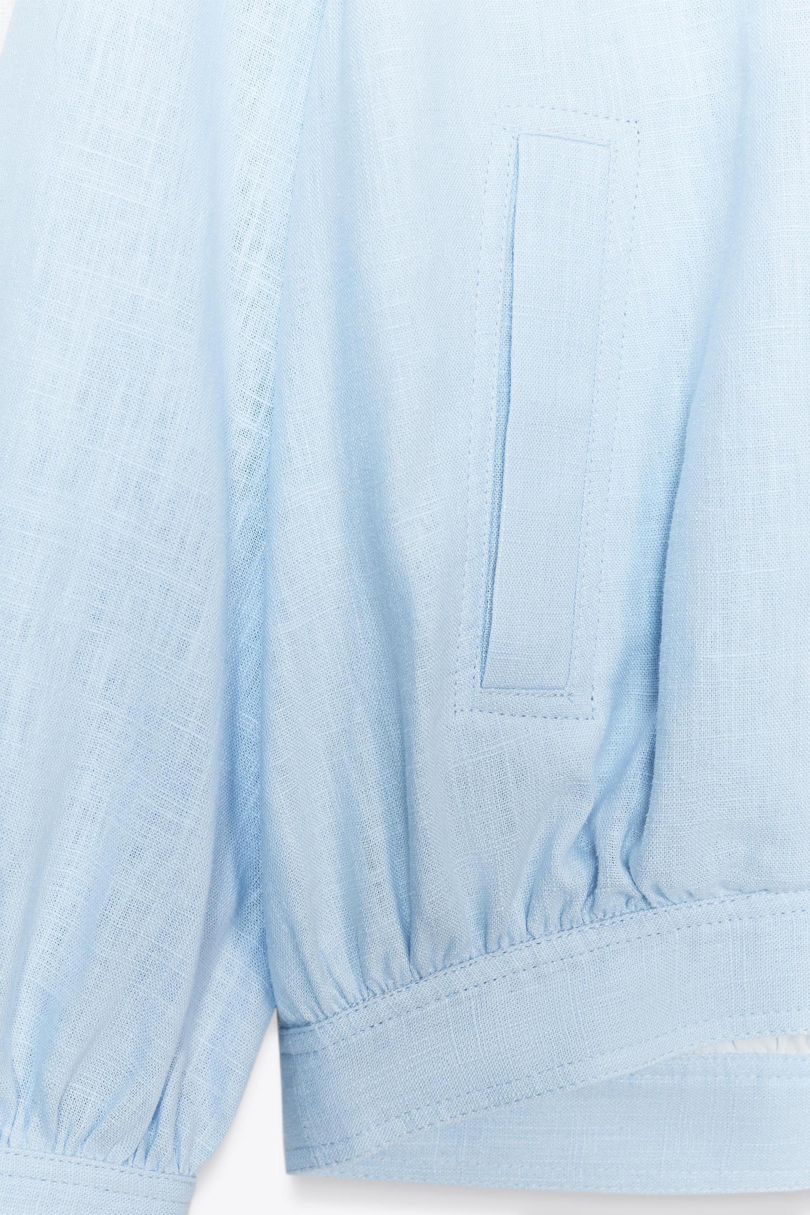 LINEN BOMBER JACKET Product Image