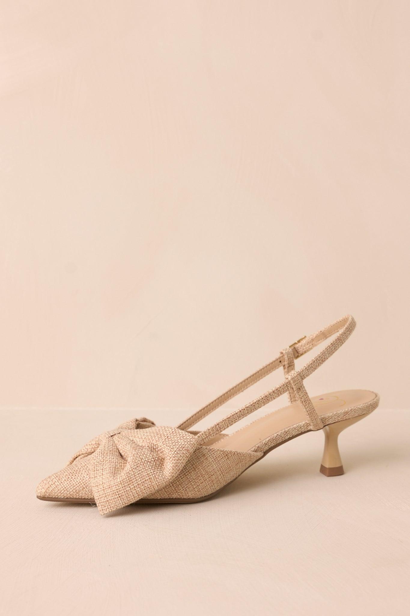 Wildest Dreams Raffia Pointed Toe Kitten Heels Product Image