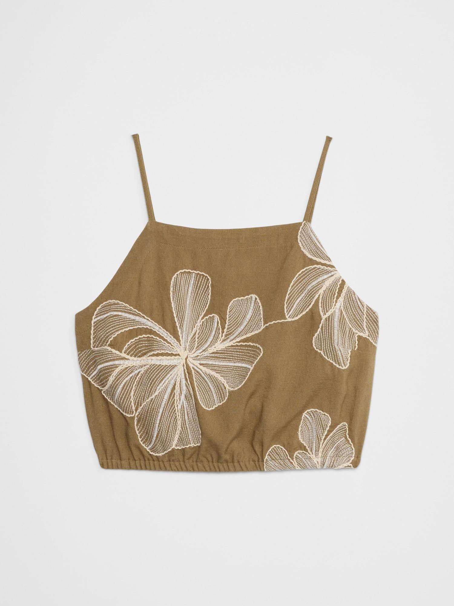 Embroidered Bubble-Hem Top Product Image