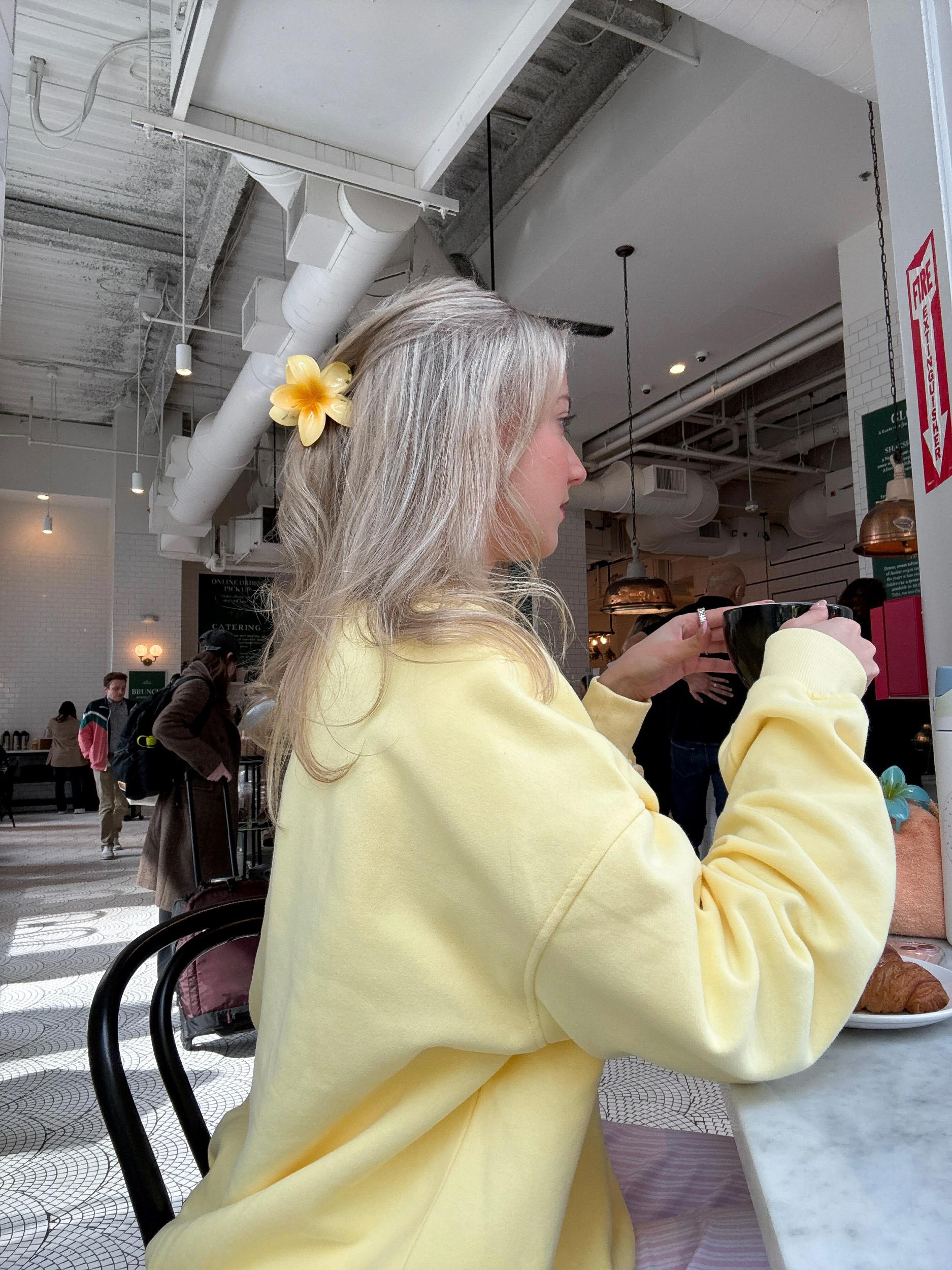 Isabella Banana Yellow Sunkissedcoconut Embroider Sweatshirt Product Image