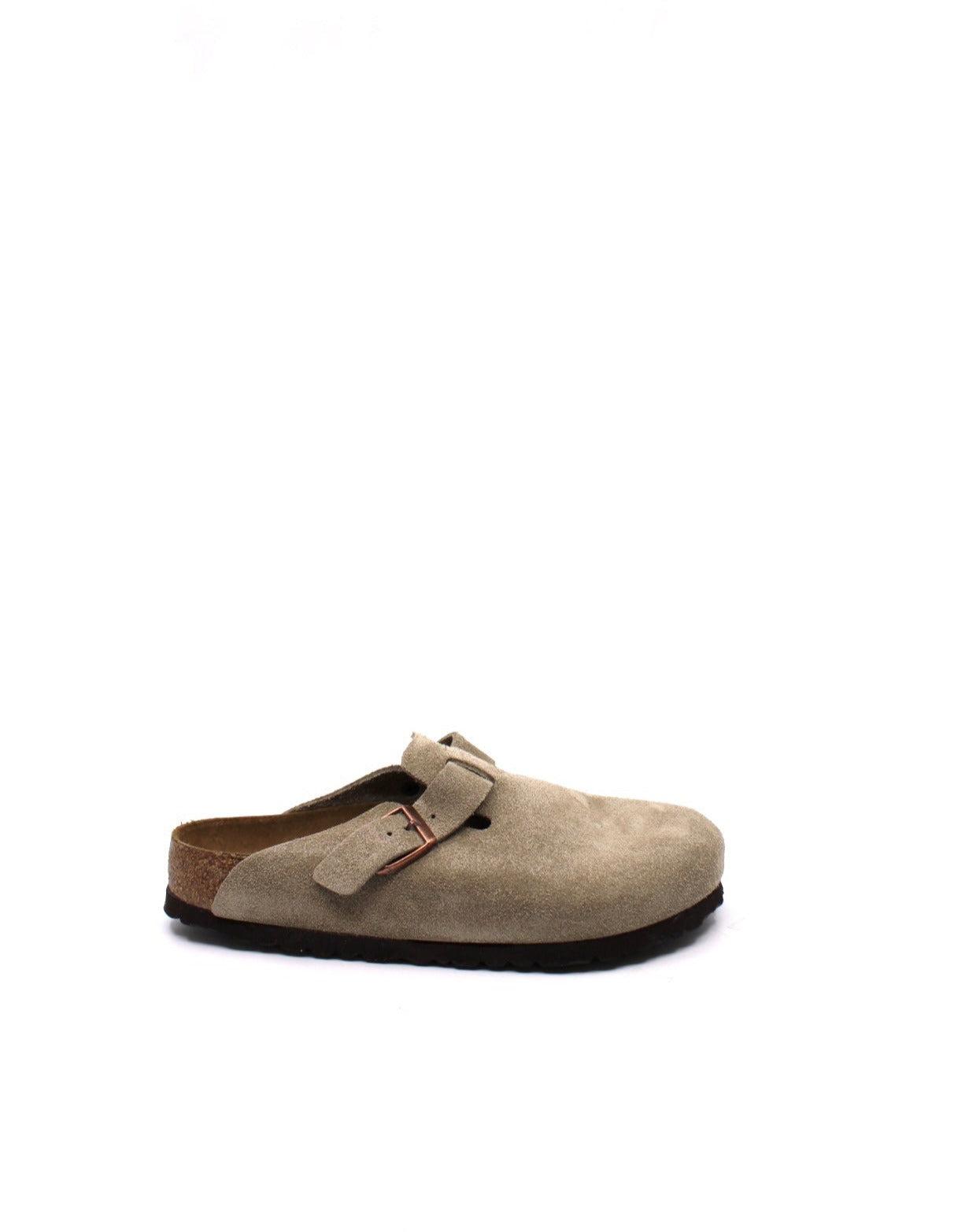 Birkenstock Boston Taupe Suede Soft Footbed Narrow Product Image