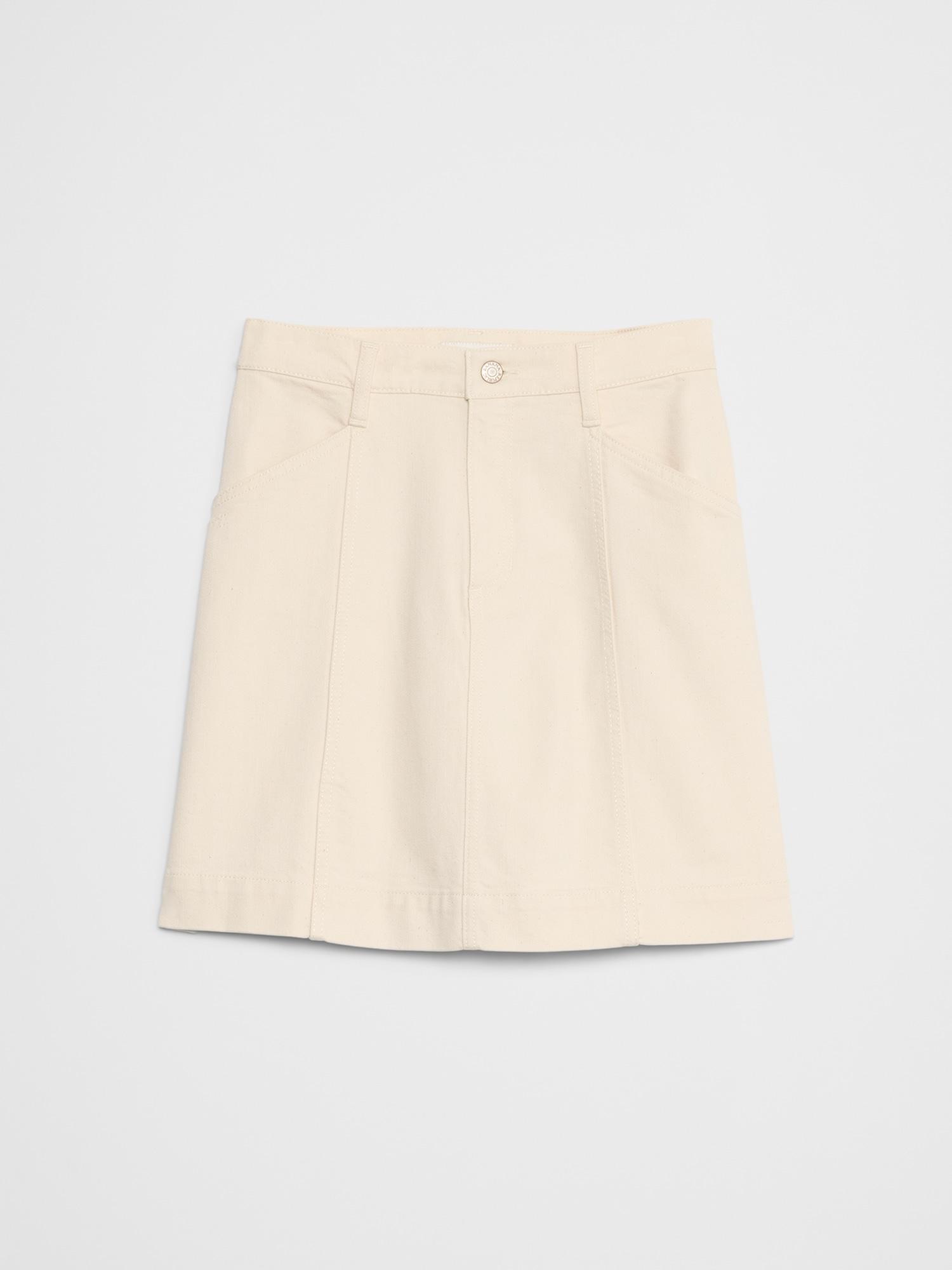 Pieced Denim Mini Skirt Product Image