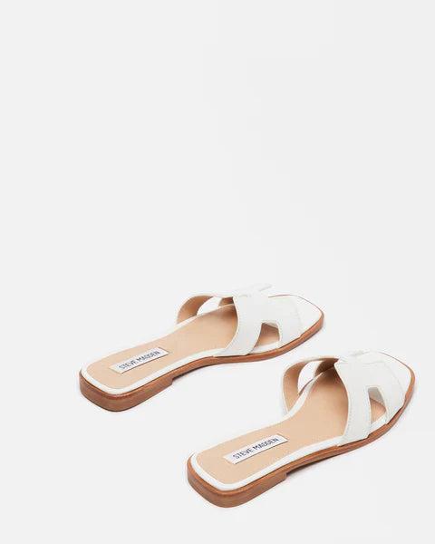 Steve Madden | Haydn White Leather Sandals Product Image