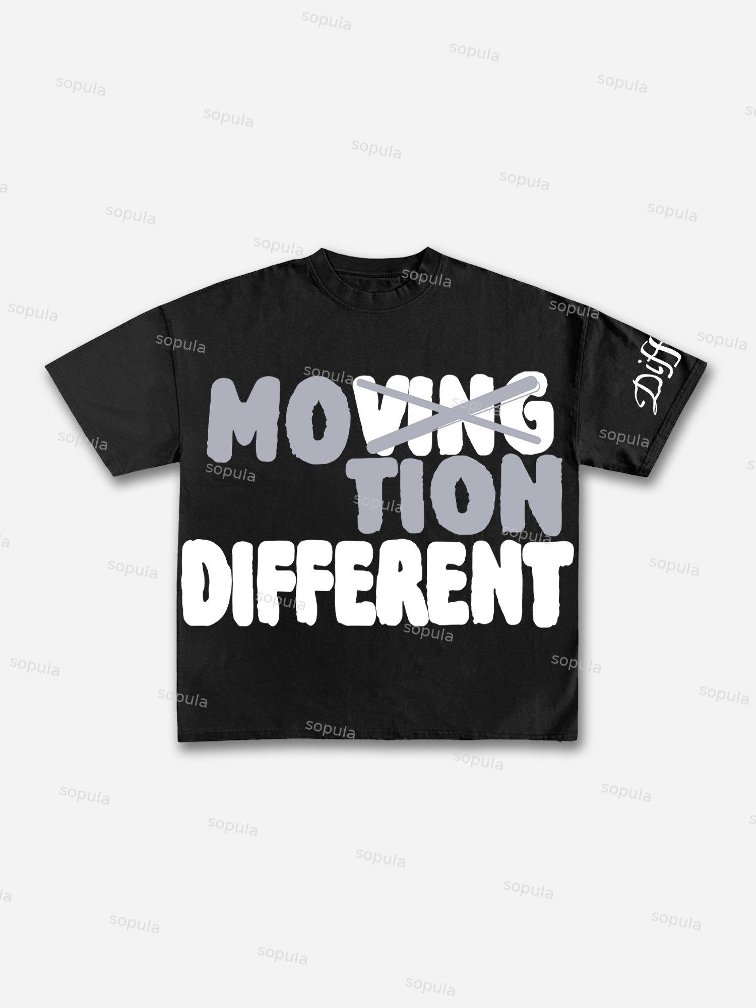 Vintage Motion Different Graphic 100% Cotton Short Sleeve T-Shirt Product Image