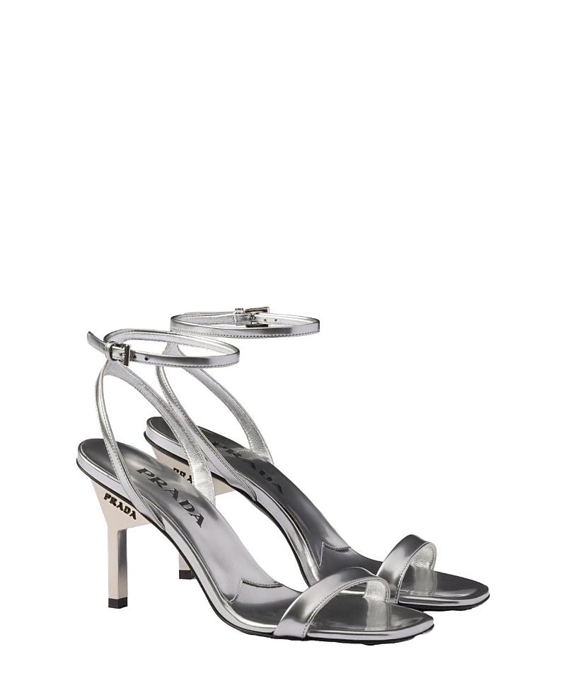 Prada Womens Metallic Leather Sandals Product Image