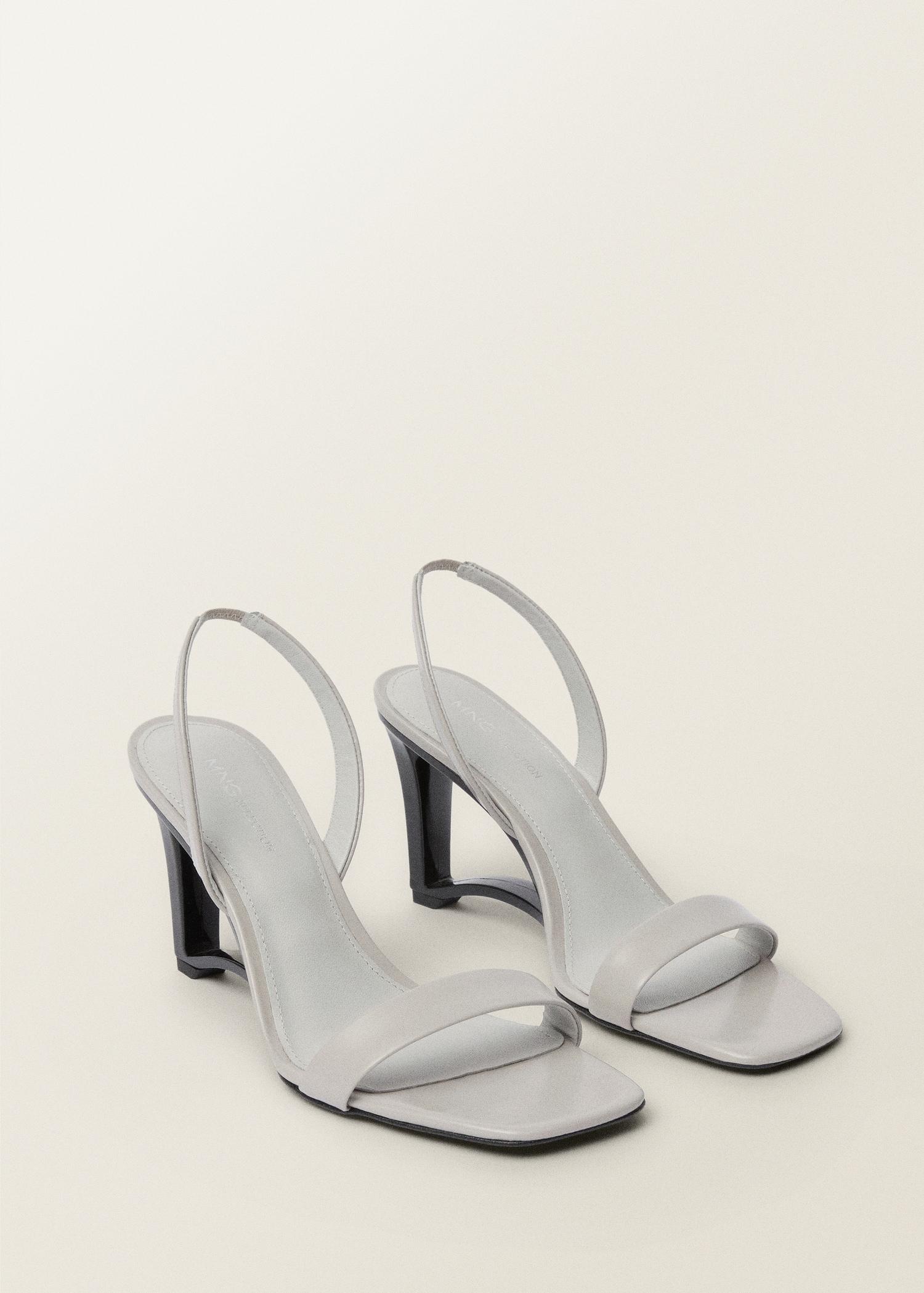 Leather wedge-heel sandals - Women | MANGO USA Product Image