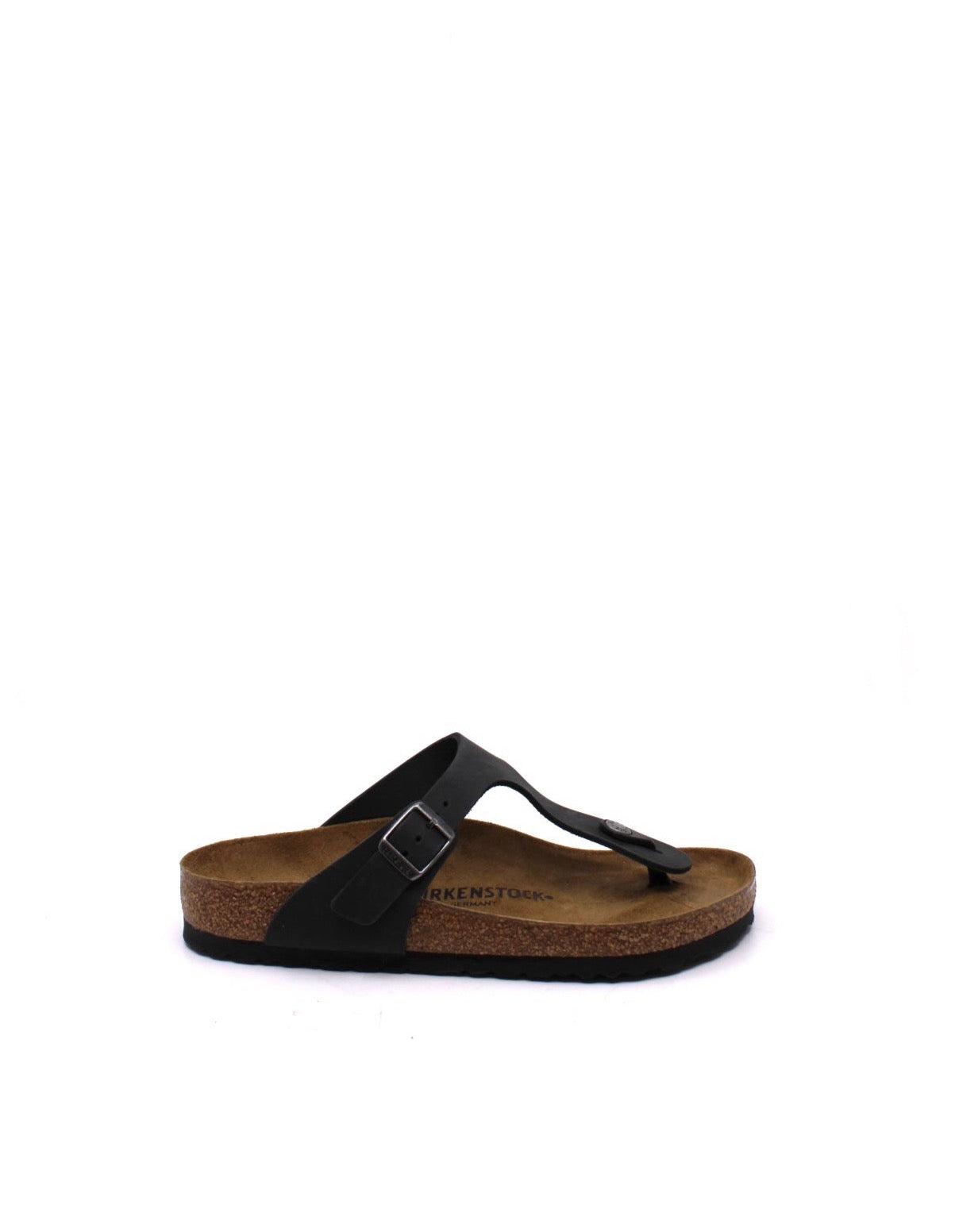 Birkenstock Gizeh Black Oiled Leather Regular Width Product Image