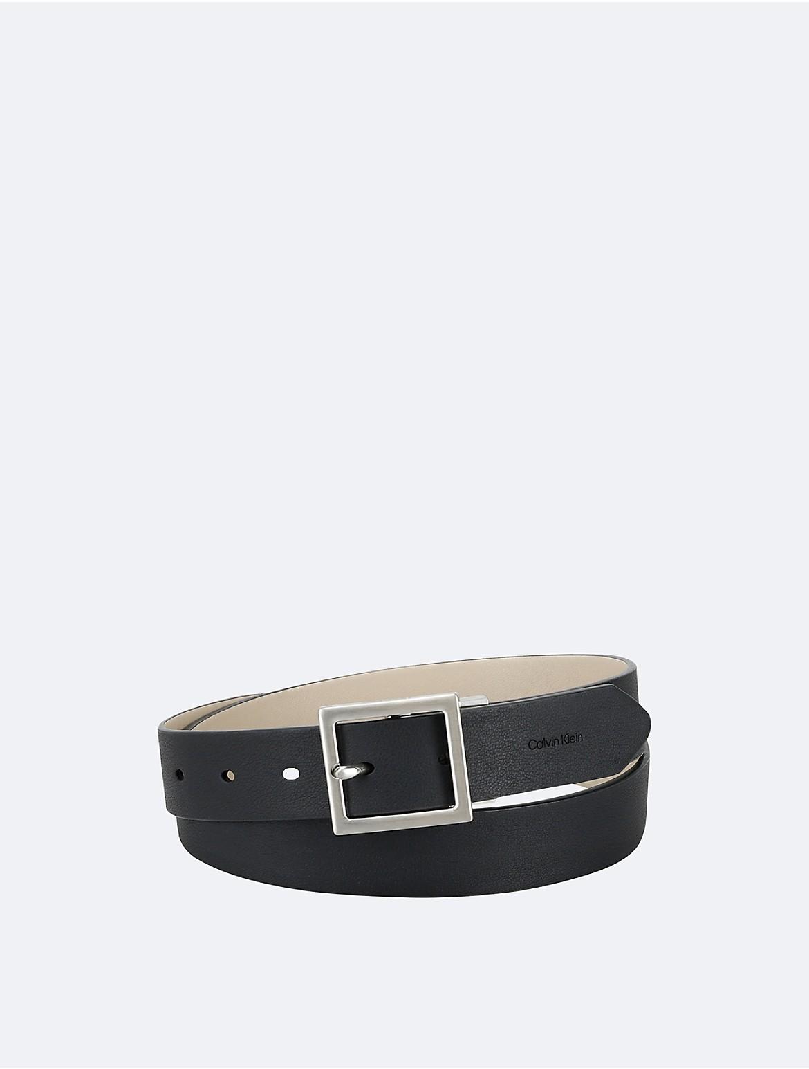 Calvin Klein Womens Reversible Center Bar Buckle Belt - Black Product Image