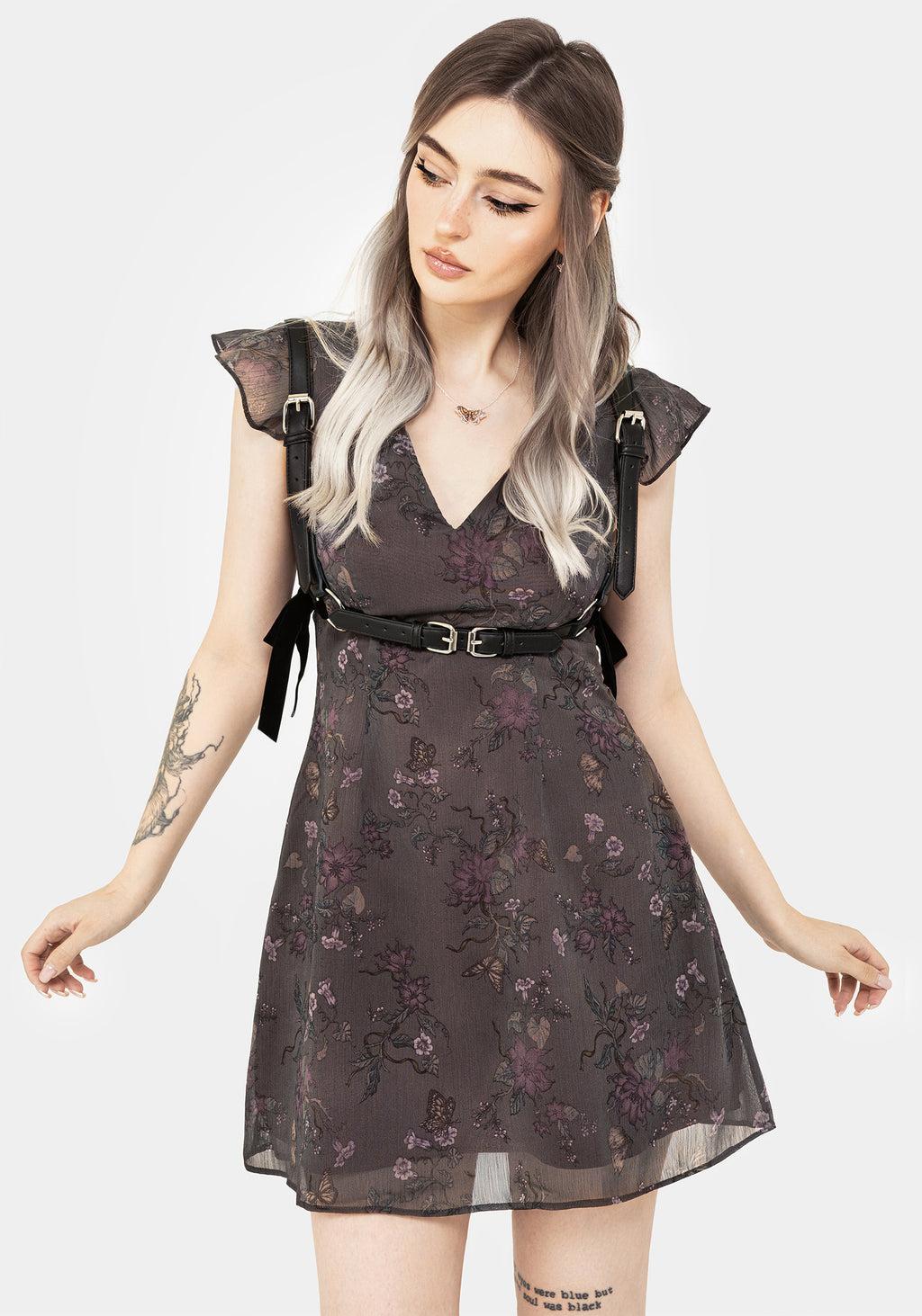 Arnora Chiffon Ruffle Detail Mini Dress Product Image