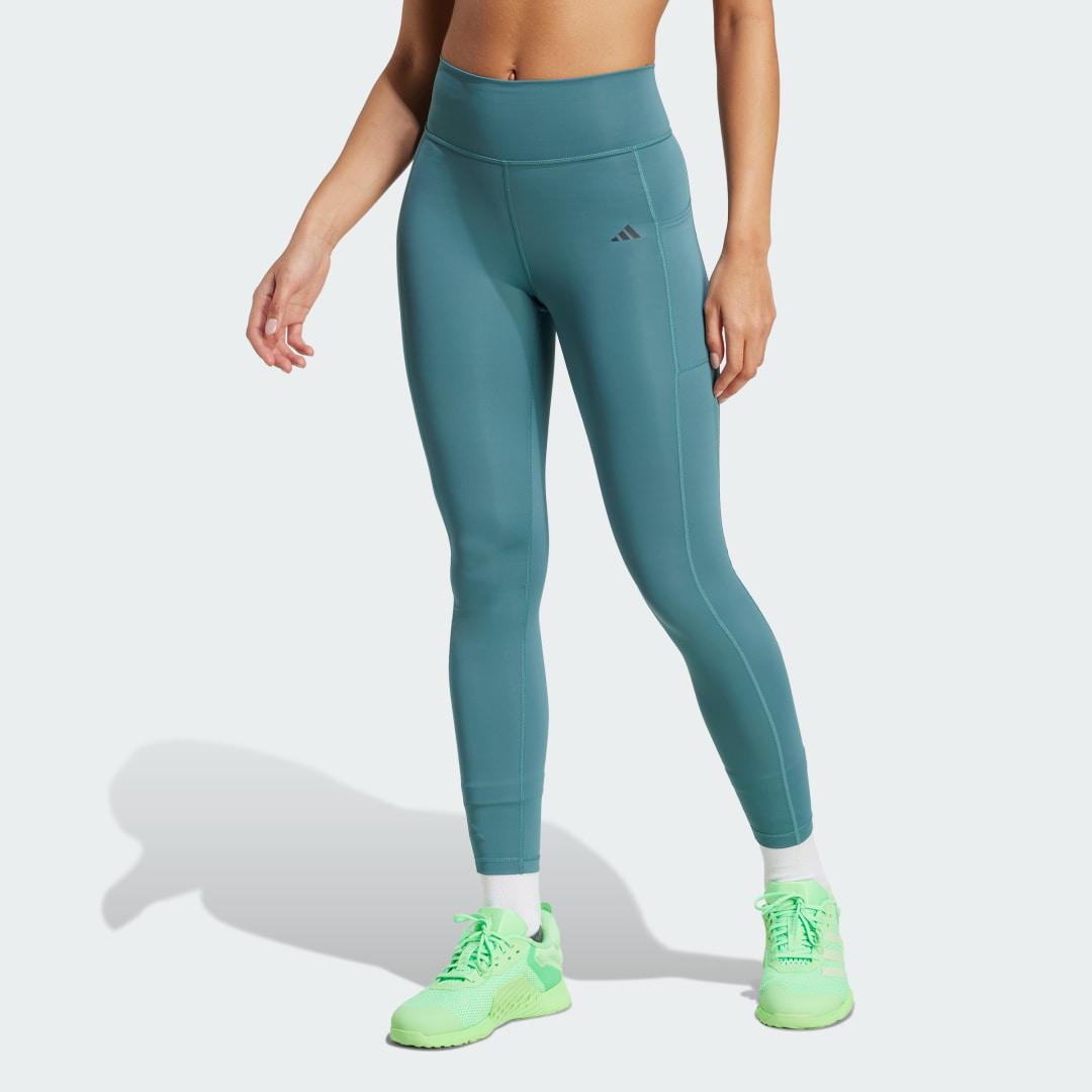 adidas Optime Stash 7/8 Leggings Preloved Teal S Womens Product Image