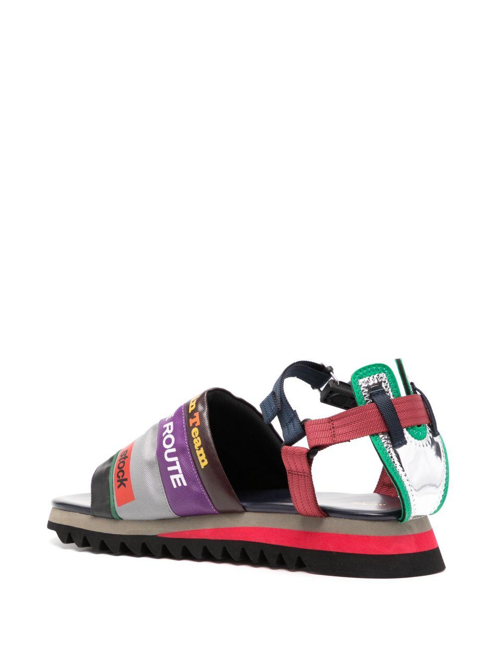 patchwork buckled sandals Product Image