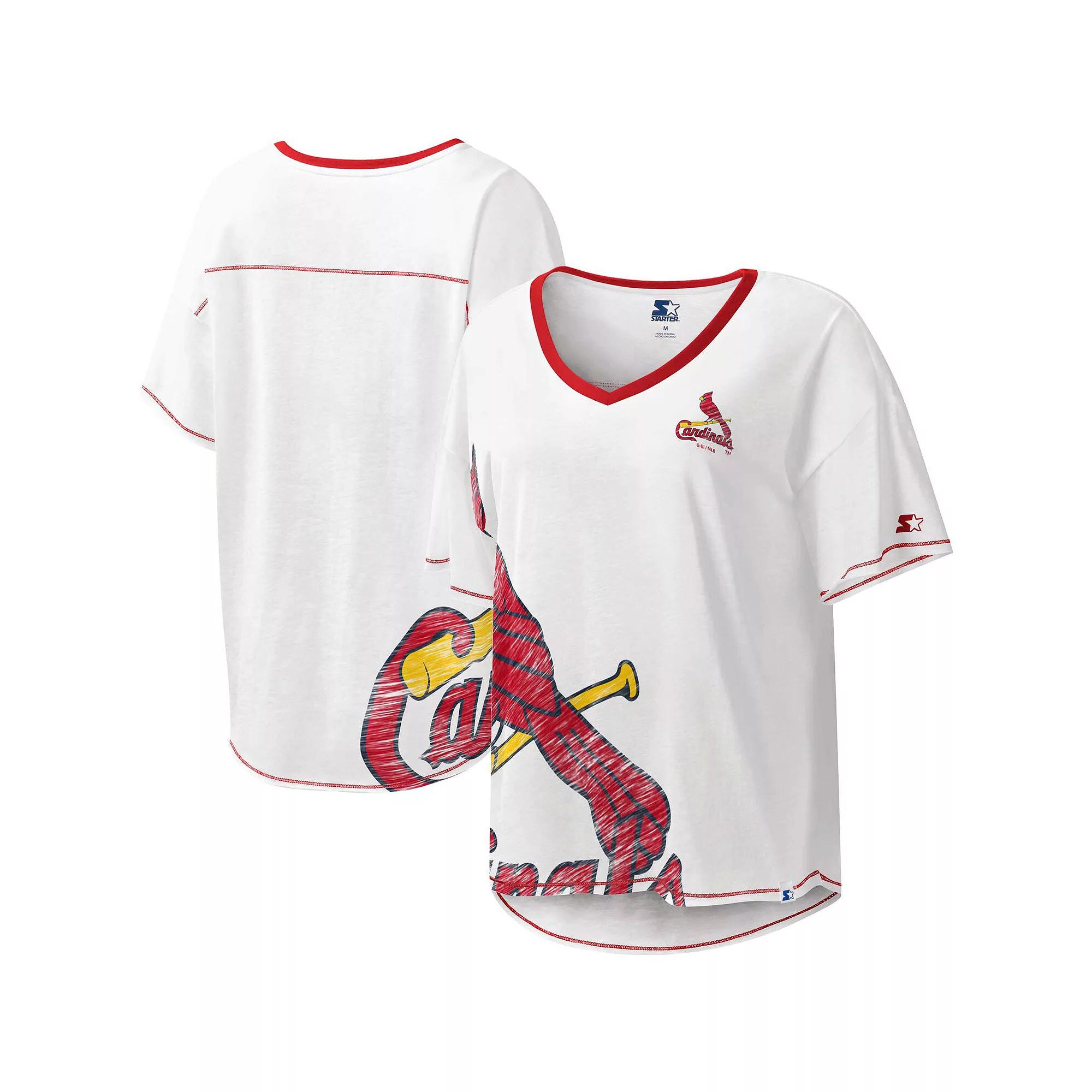 Women's Starter White St. Louis Cardinals Perfect Game V-Neck T-Shirt,  Product Image