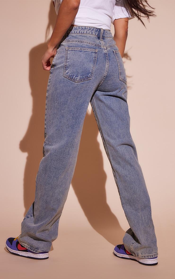 Vintage Mid Wash Straight Leg Jeans Product Image