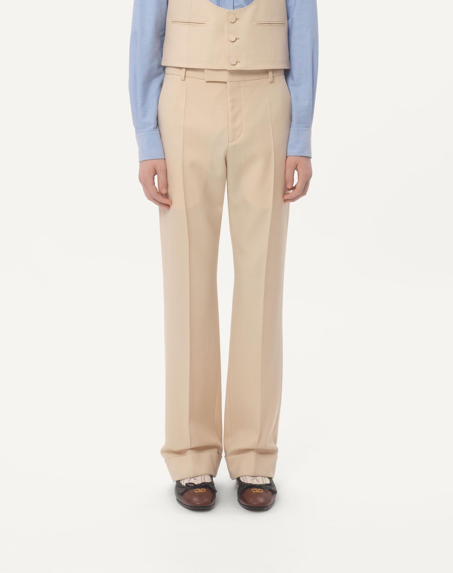 Wool Gabardine Pants With Turn-Ups Product Image