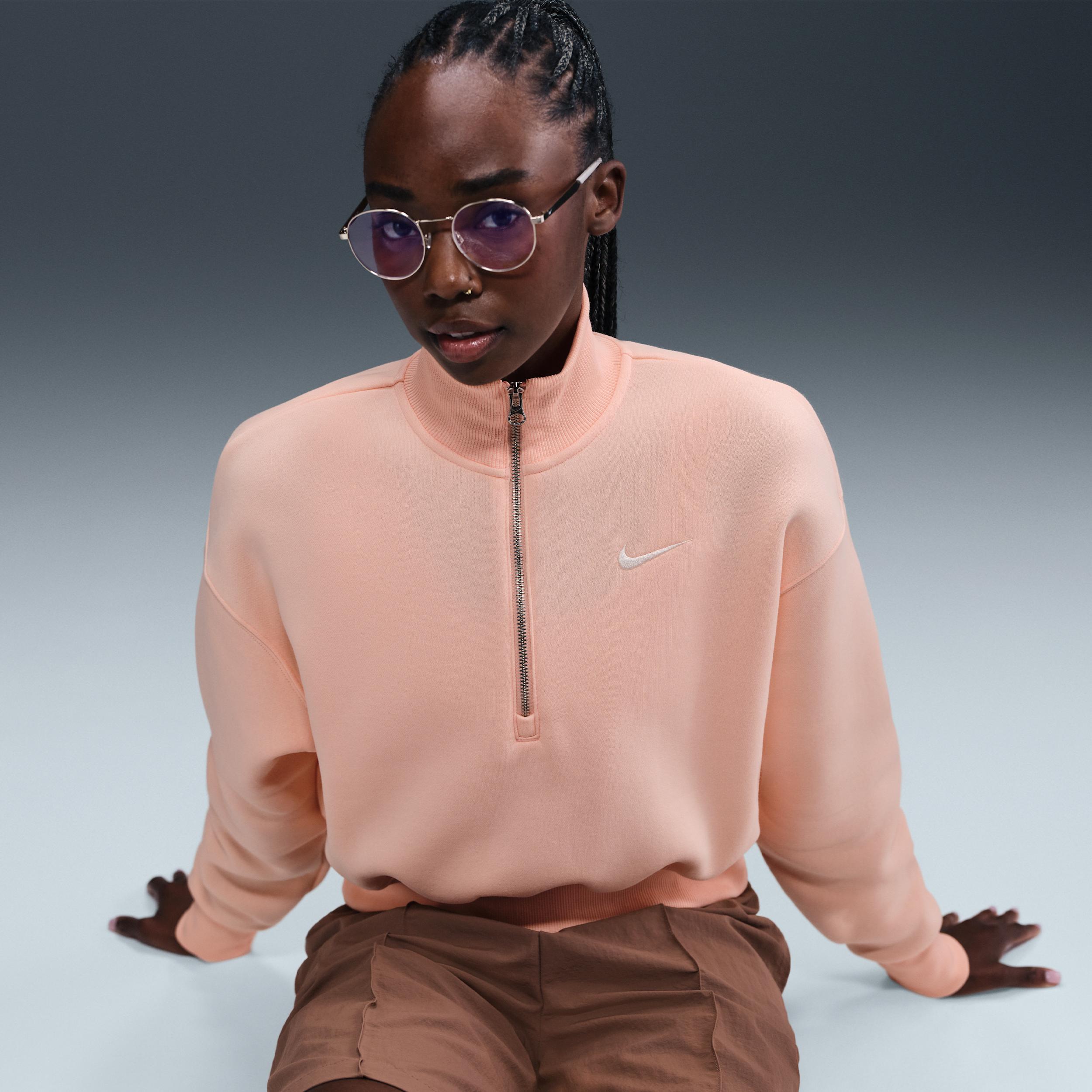 Nike Sportswear Phoenix Fleece Women's 1/4-Zip Cropped Sweatshirt Product Image