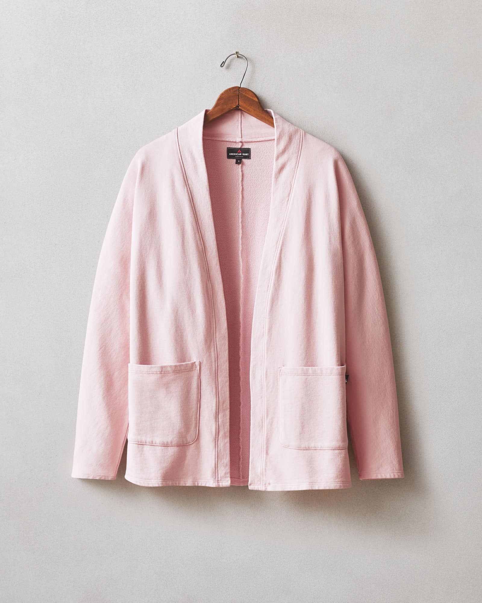 Women's French Terry Cardigan - Silver Pink Female Product Image