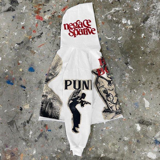 Sopula Punk Mummy Vintage Graphic Oversized Hoodie Product Image