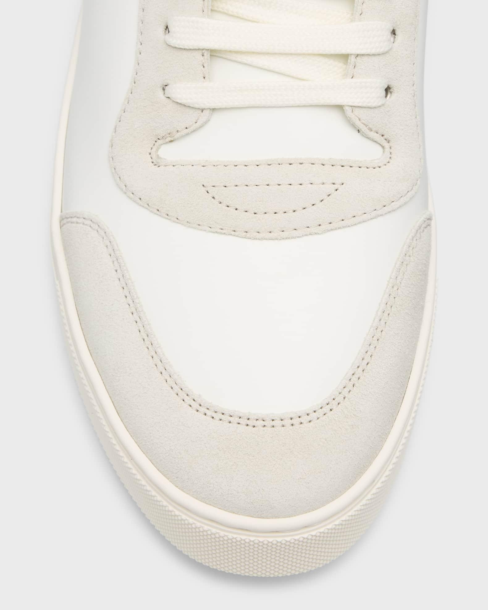 Mens Stevie Check Leather & Canvas Sneakers Product Image