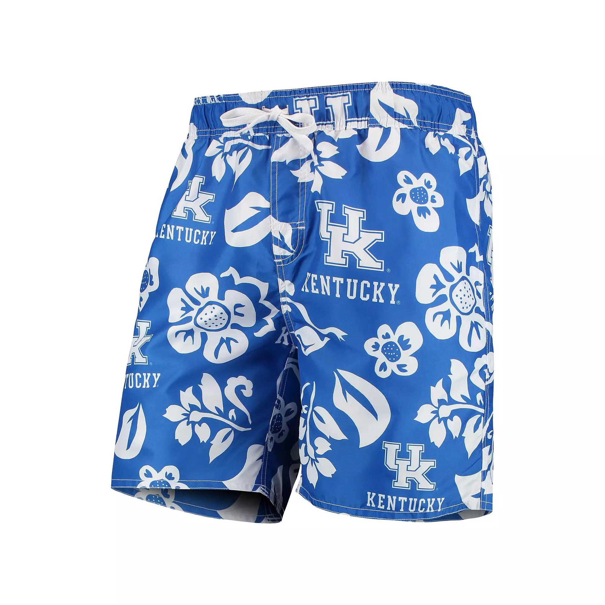 Mens Wes & Willy Royal Kentucky Wildcats Floral Volley Swim Trunks Product Image