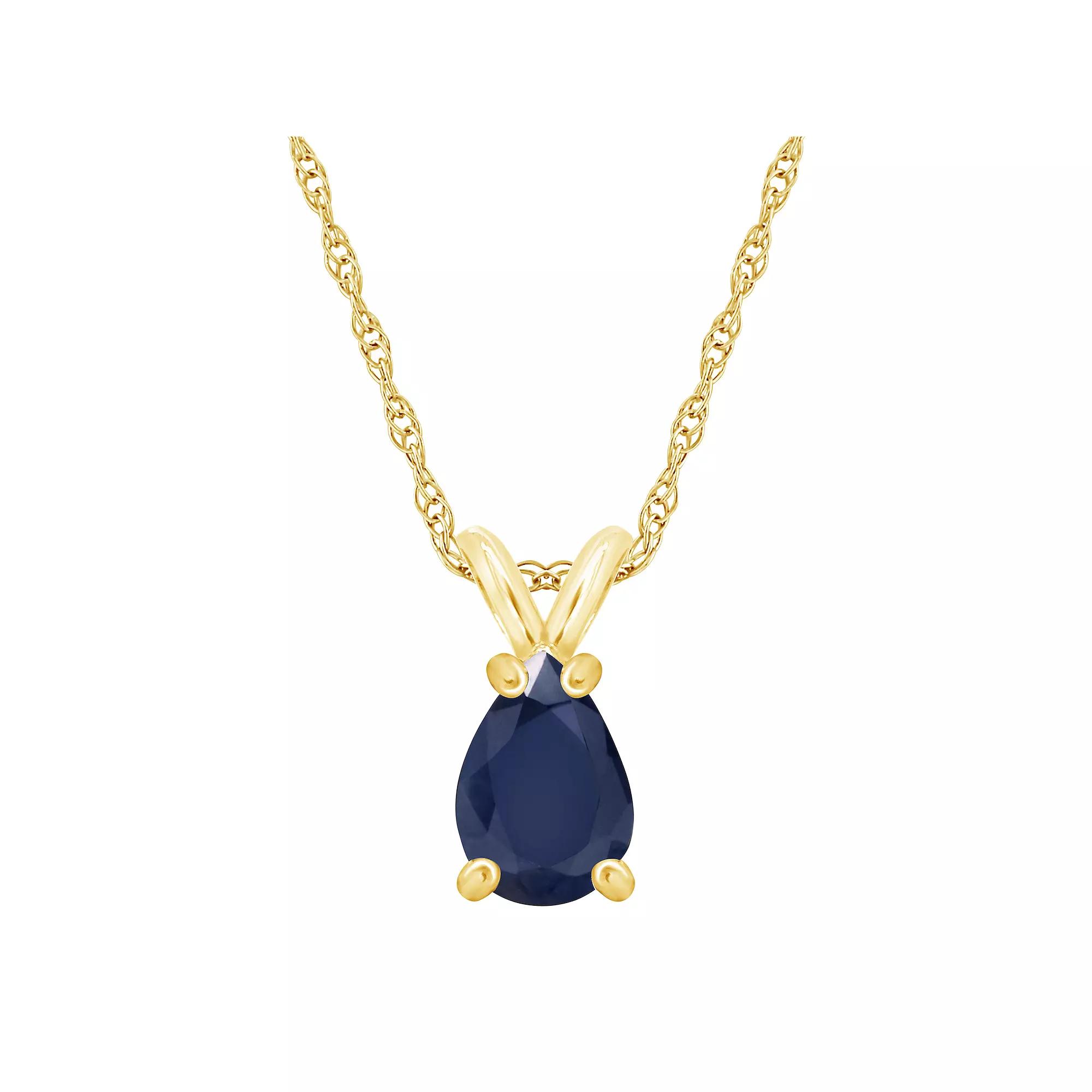 Celebration Gems 14k Gold Gemstone Pendant Necklace, Women's, Size: 18", Blue Product Image