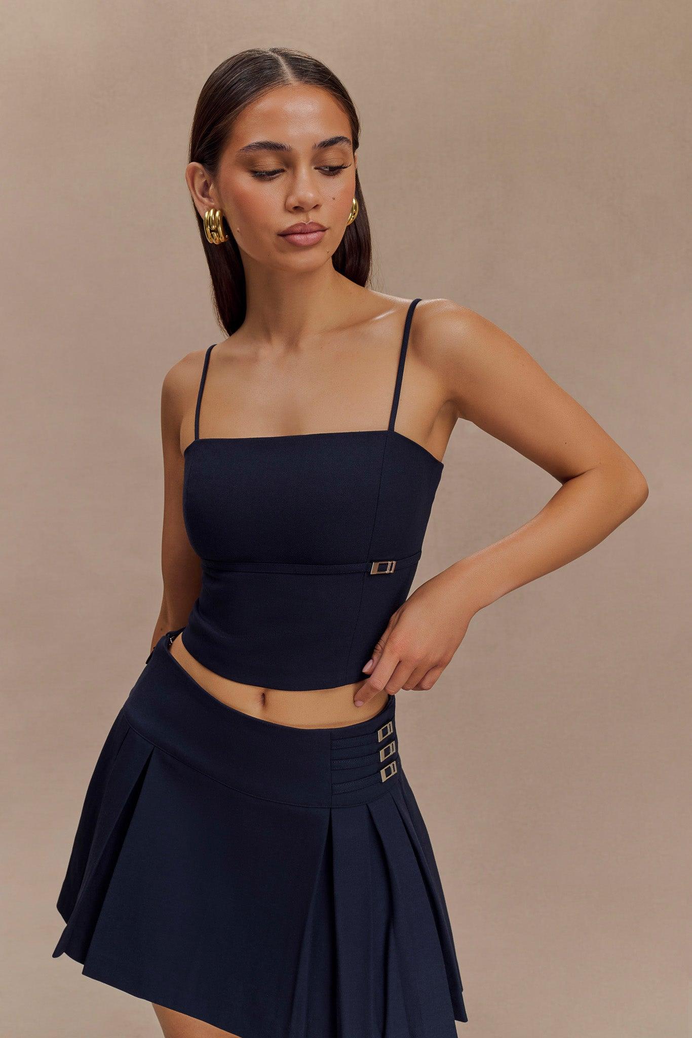 Aberley Crop Top - Dark Navy Product Image