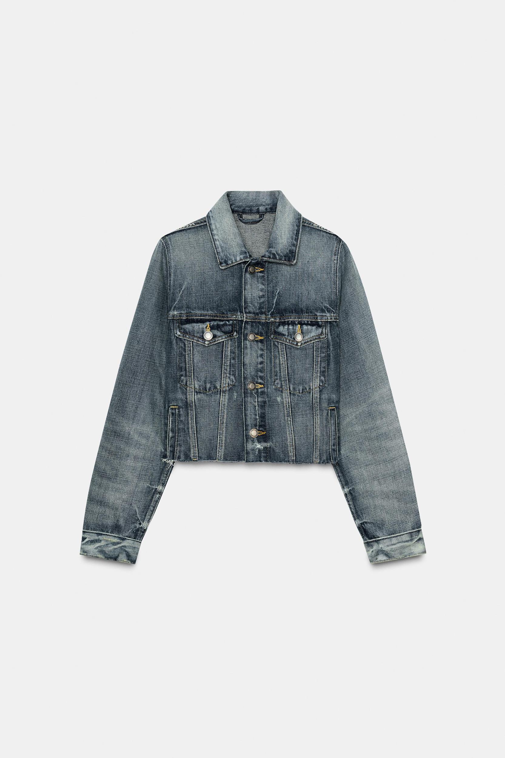 ZW COLLECTION CROPPED DENIM JACKET Product Image