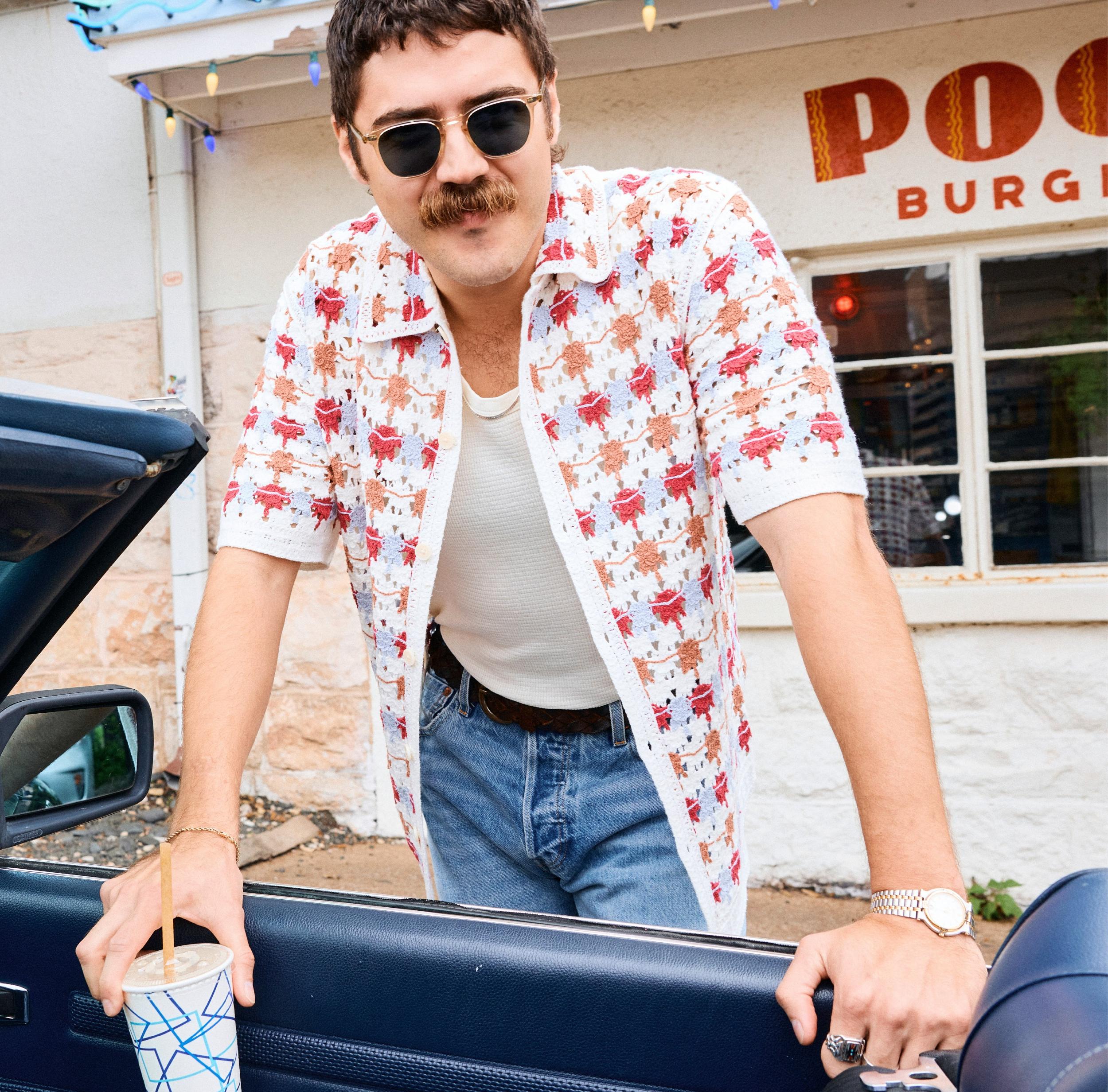 Crochet Porto Shirt - Ecru Product Image