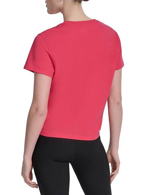 DKNY by Donna Karan Crew Neck Short Sleeve Knot Front Tee Shirt Product Image