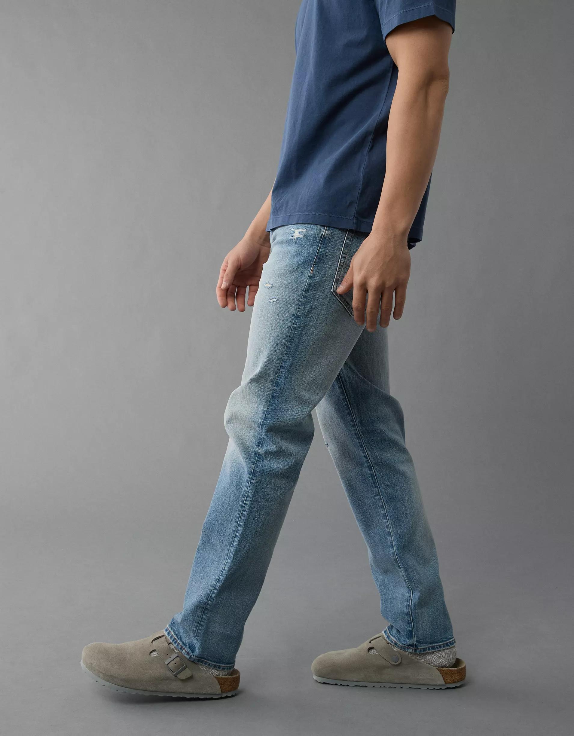 AE EasyFlex +TENCEL™ Fibers Ripped Slim Straight Jean Product Image