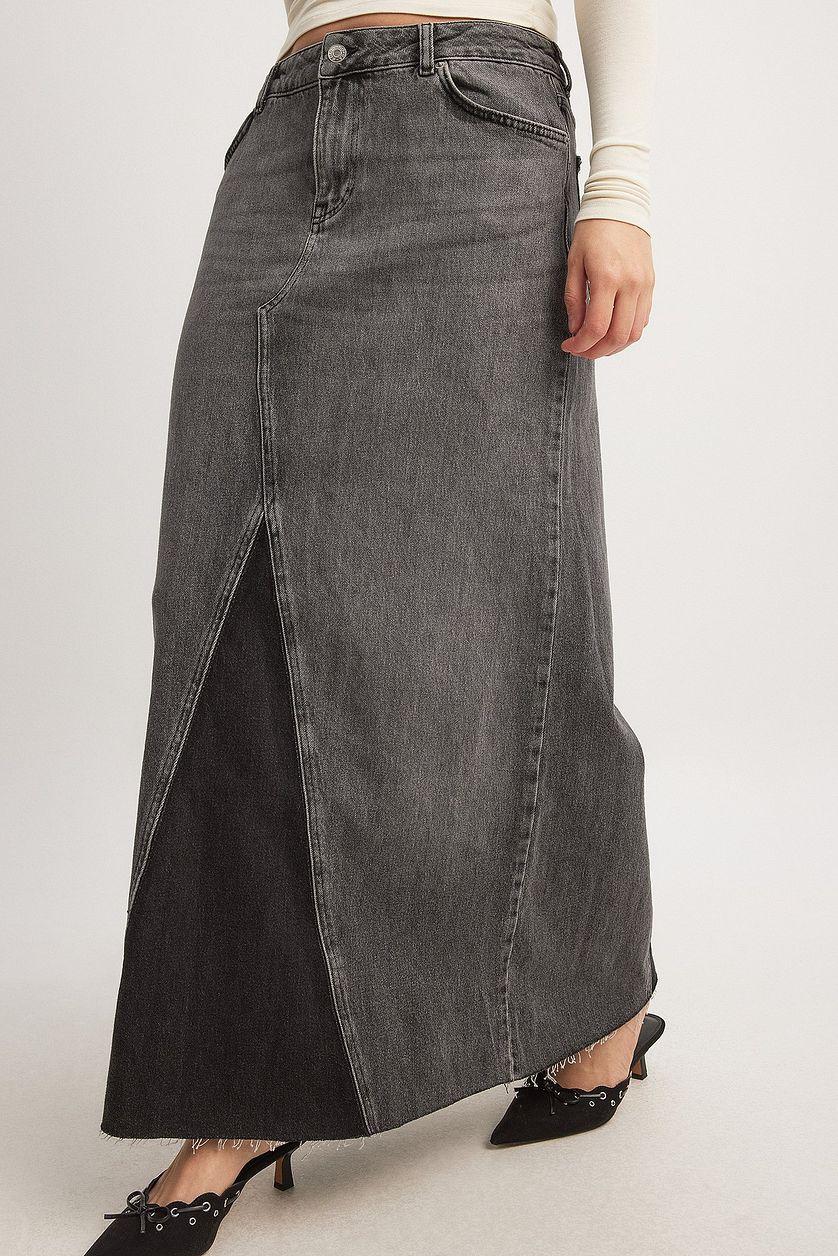 Panel Maxi Denim Skirt Product Image