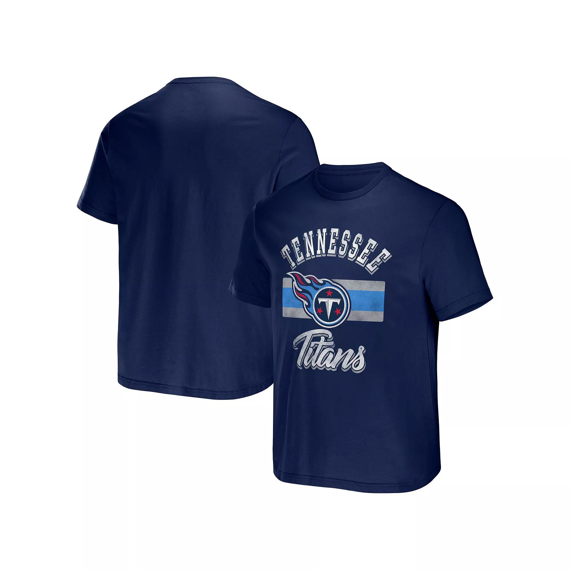 Men's NFL x Darius Rucker Collection by Fanatics Navy Tennessee Titans Stripe T-Shirt, Size: Small, Blue Product Image