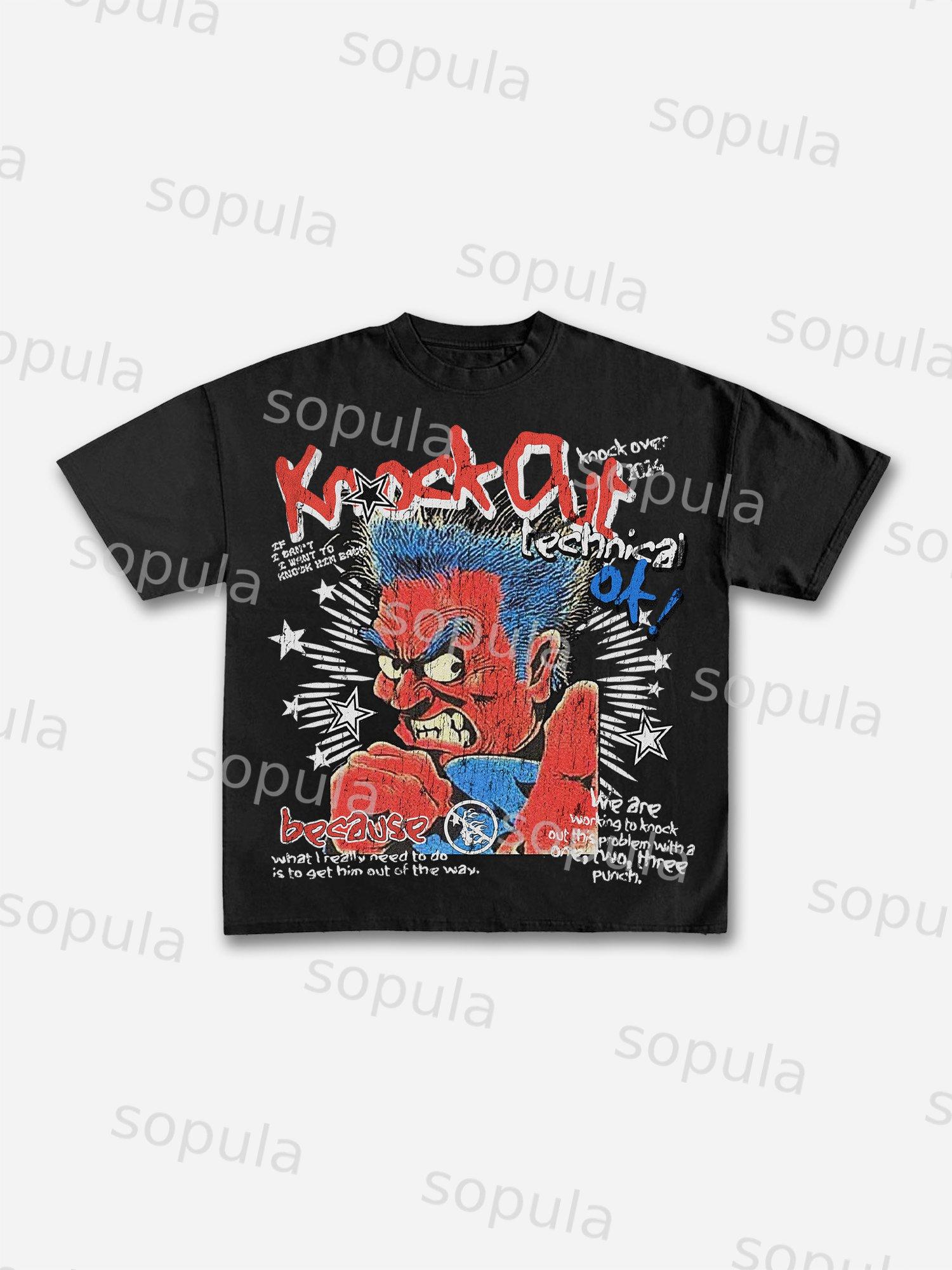 Sopula Knock Out Vintage Graphic Cotton T-Shirt Product Image