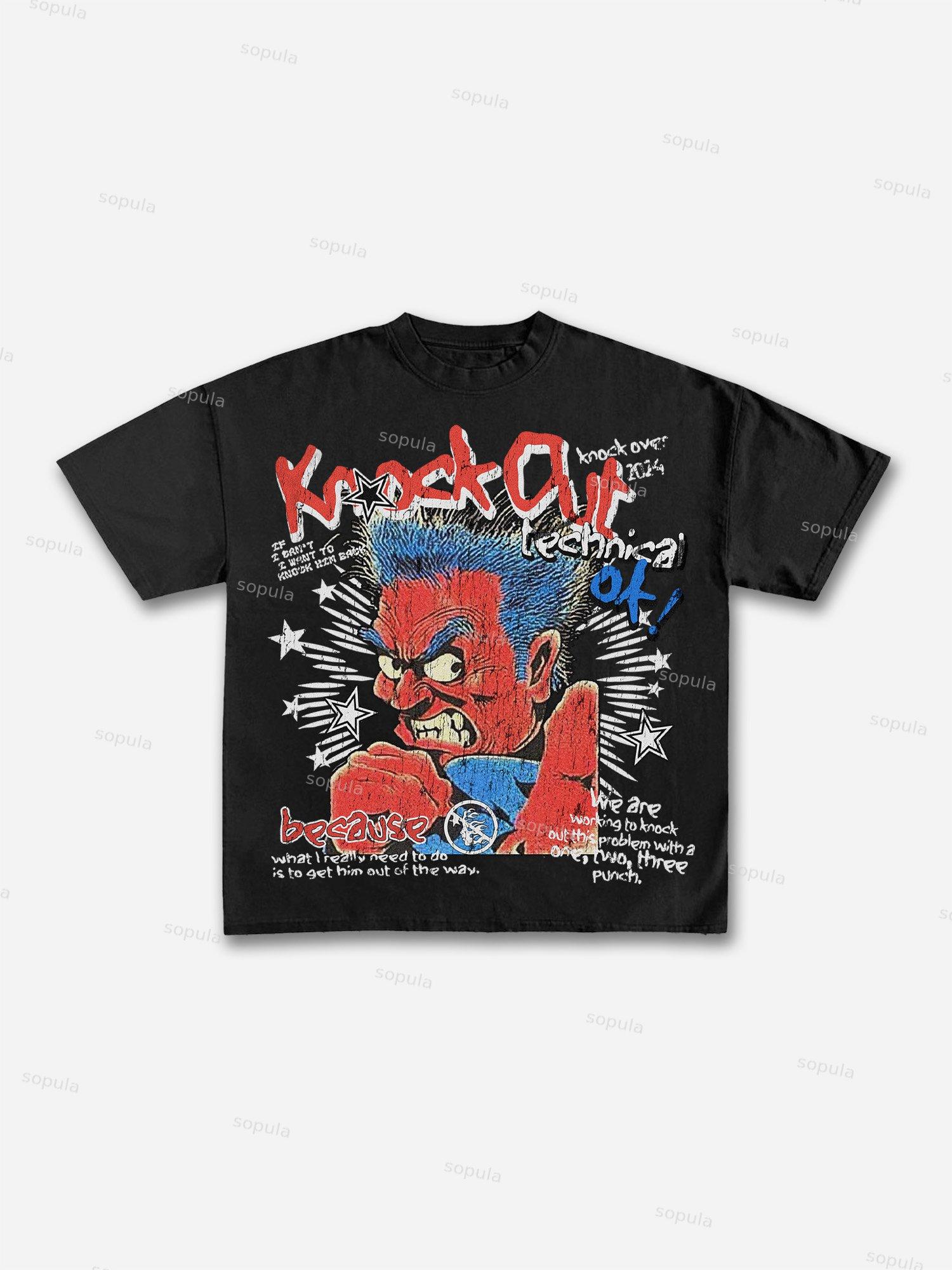 Sopula Knock Out Vintage Graphic Cotton T-Shirt Product Image