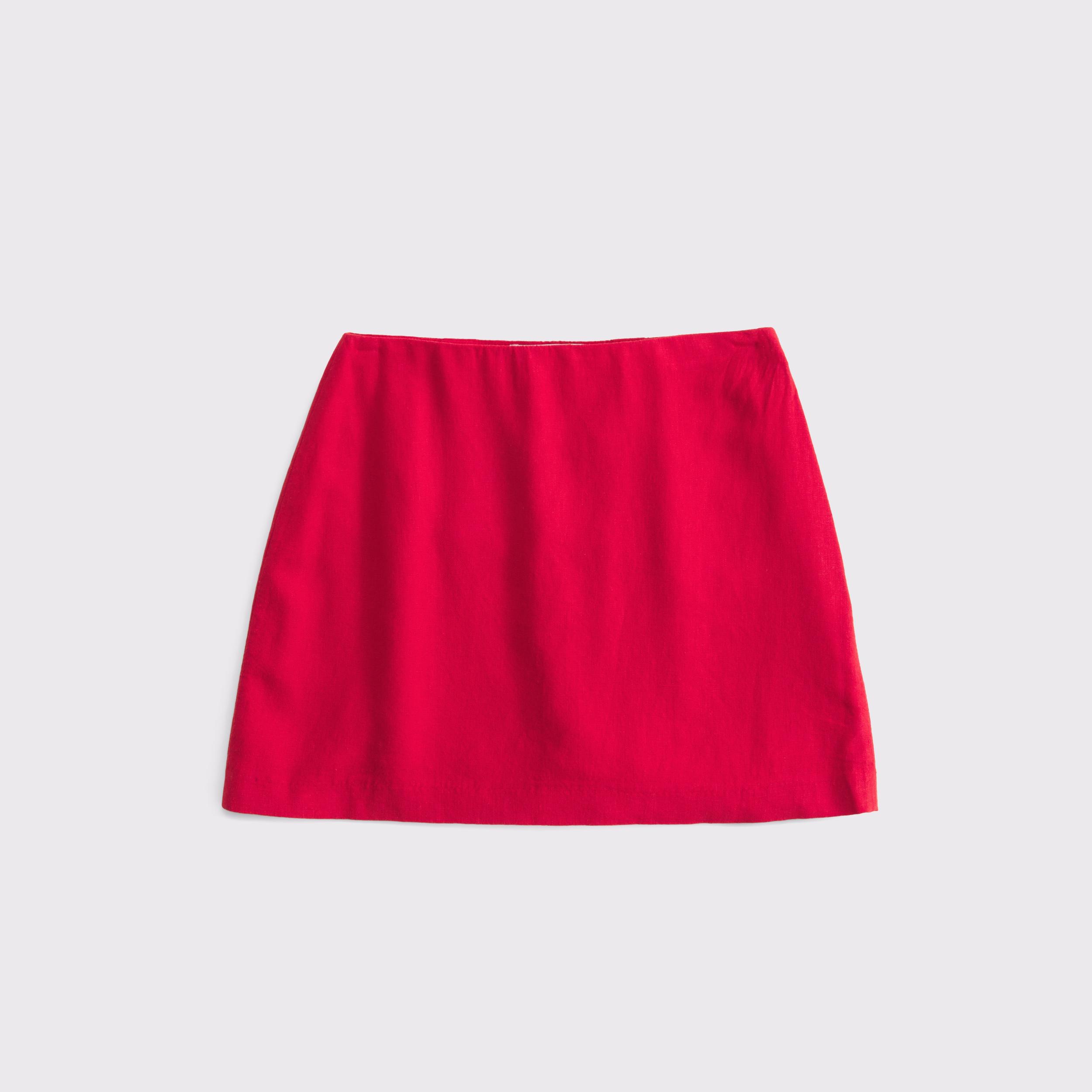 The A&F Scarlett Curve Love Linen-Blend Mini Skort Product Image