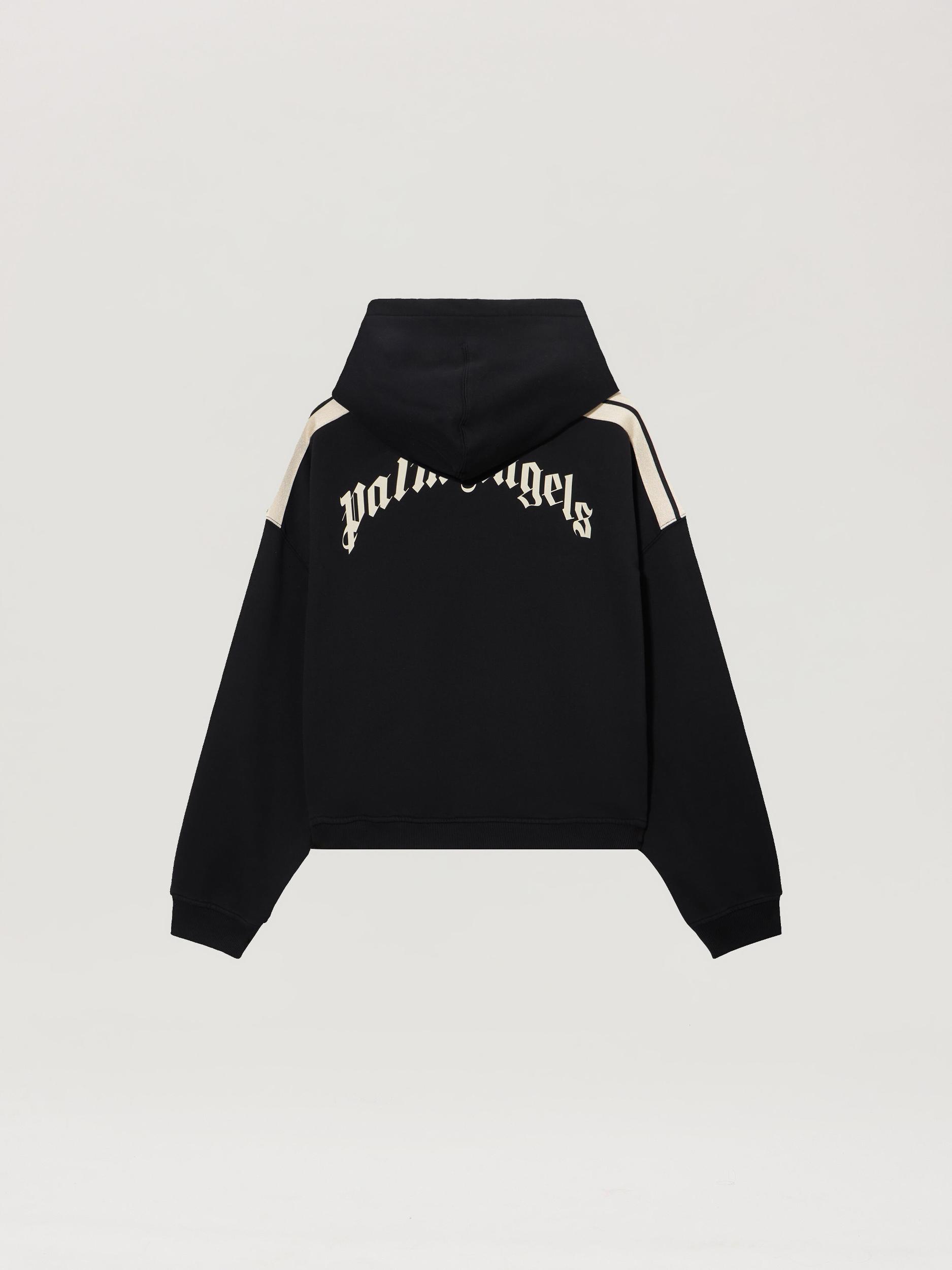 Curved Logo Loose Crop Hoodie Product Image