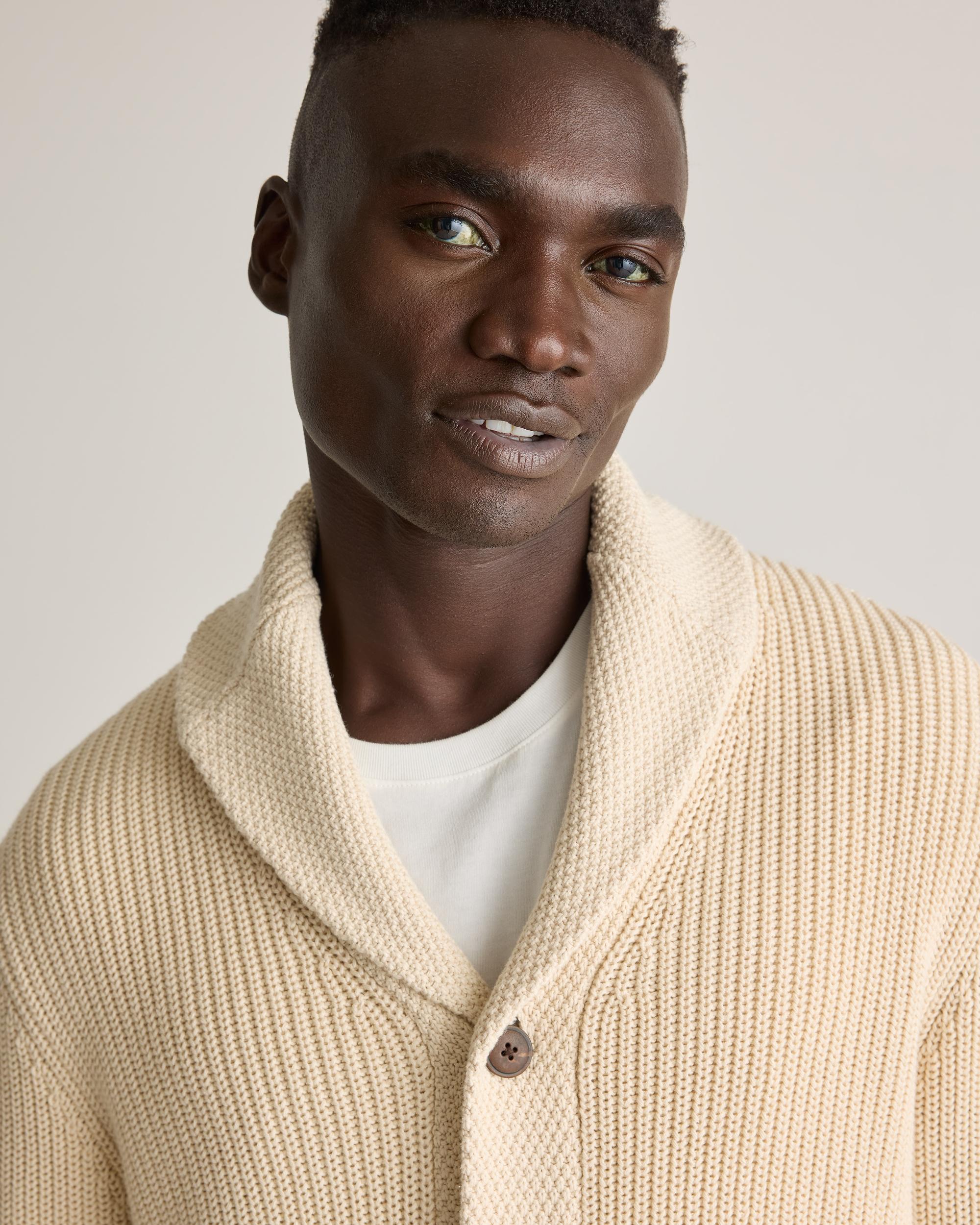 Quince | Men's Shawl-Collar Cardigan Sweater Organic Cotton Product Image