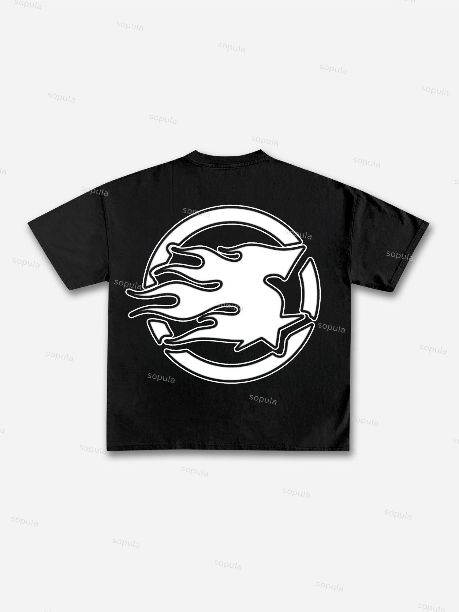 Summer Vacation Racing Print Cotton T-shirt Product Image