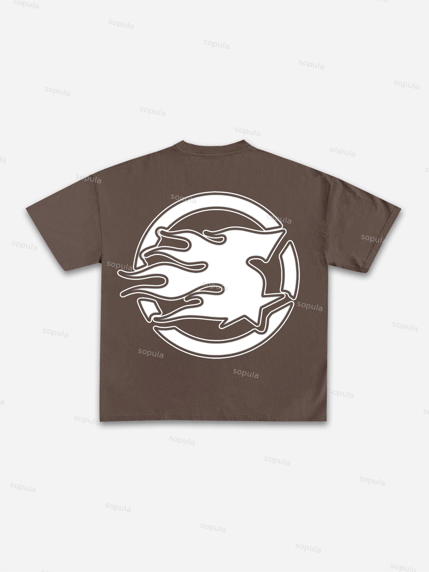 Summer Vacation Racing Print Cotton T-shirt Product Image