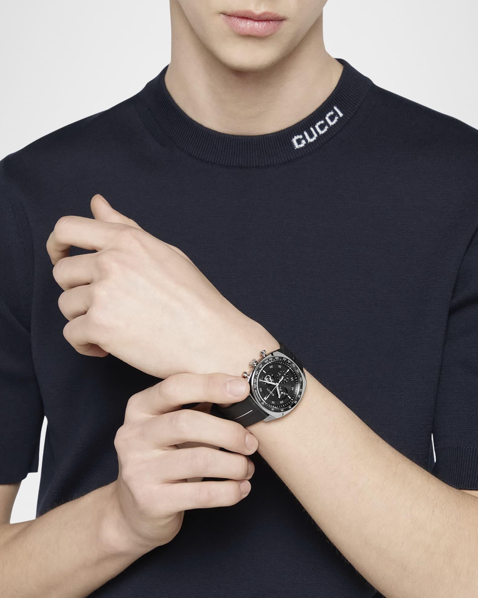 Men's Gucci Interlocking 41mm Stainless Steel Rubber-Strap Watch Product Image