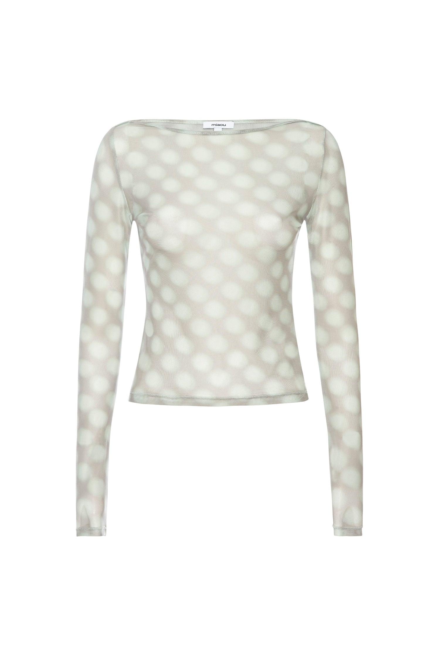 AMELIA TOP - MINT BLURRED DOT Product Image