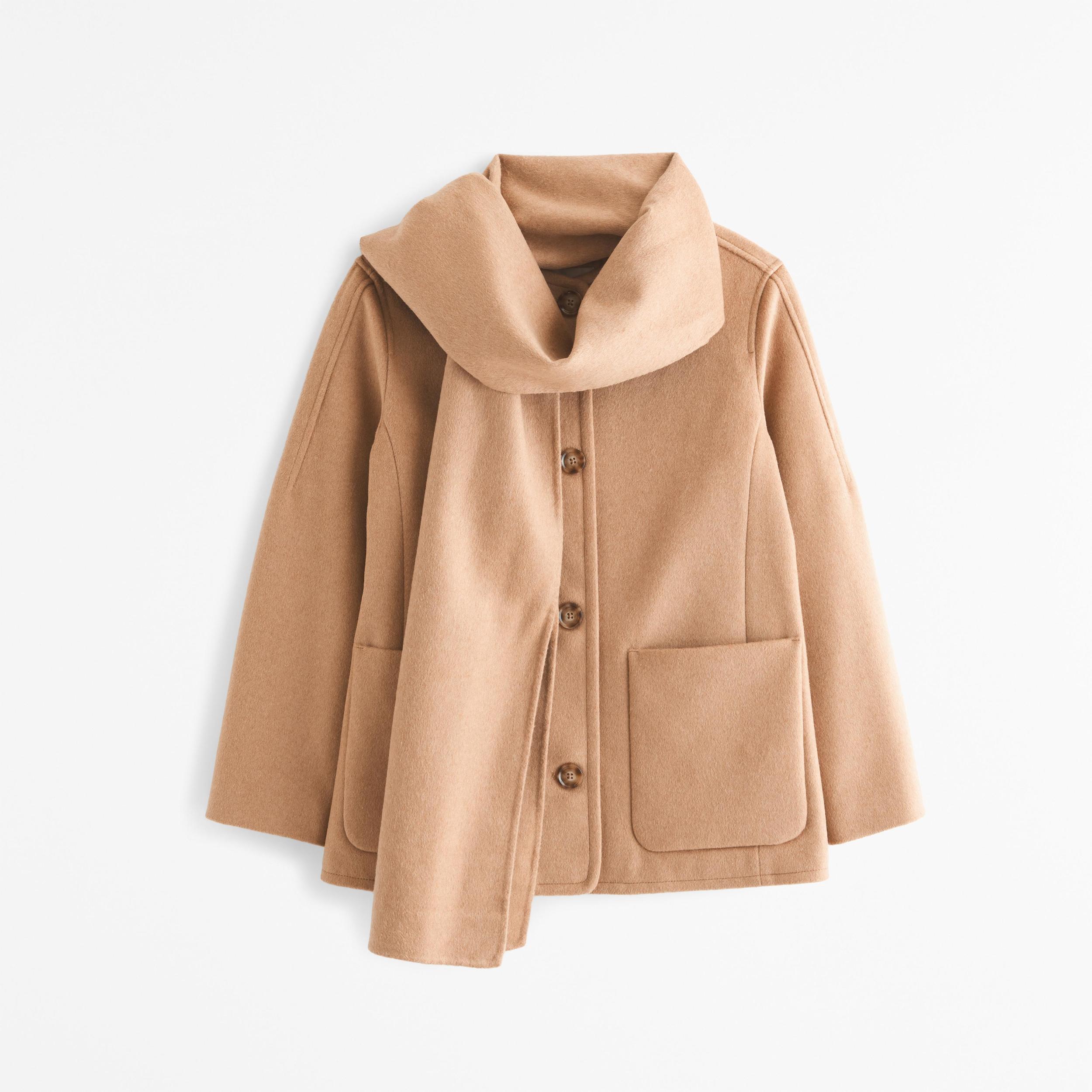 Removable Scarf Wool-Blend Coat Product Image