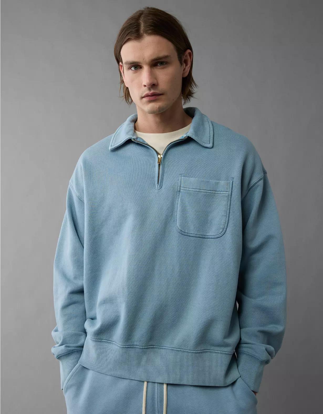 AE Quarter-Zip Polo Collar Sweatshirt Product Image
