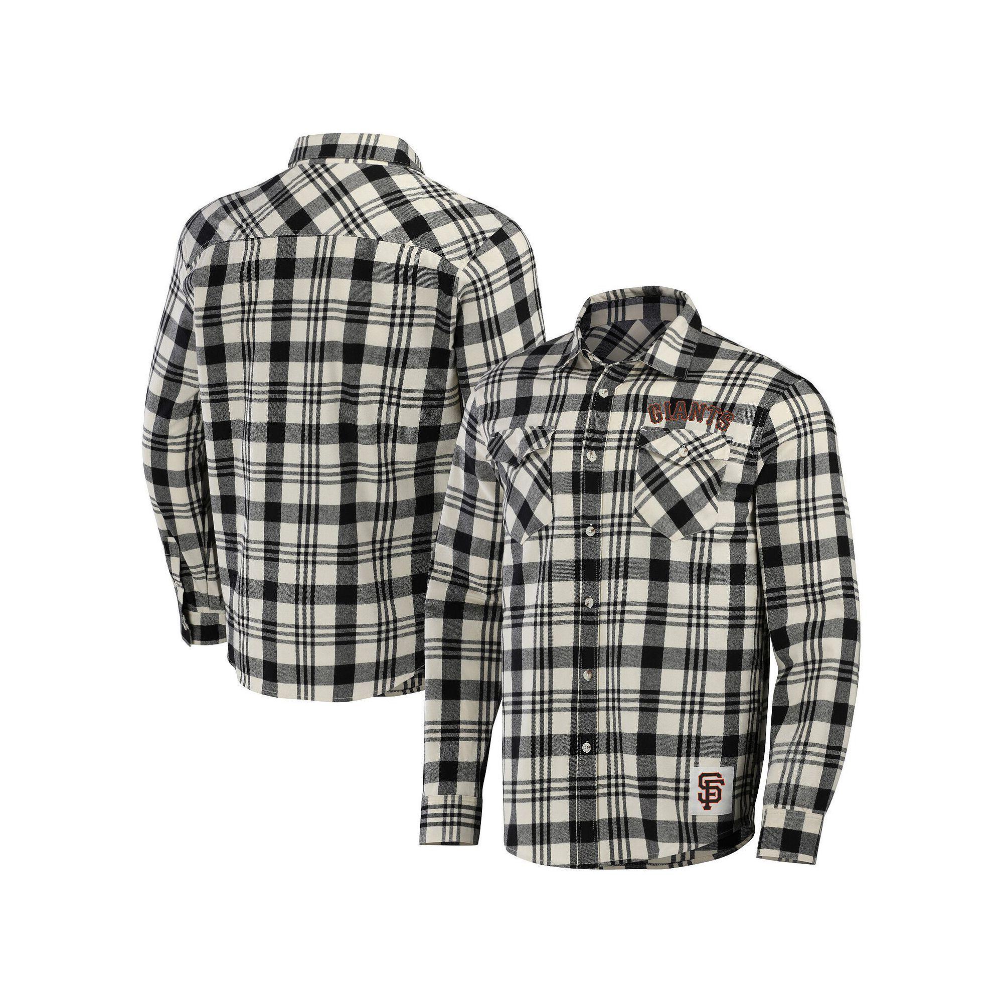 Men's Darius Rucker Collection by Fanatics Black San Francisco Giants Plaid Flannel Button-Up Shirt, Size: Medium Product Image