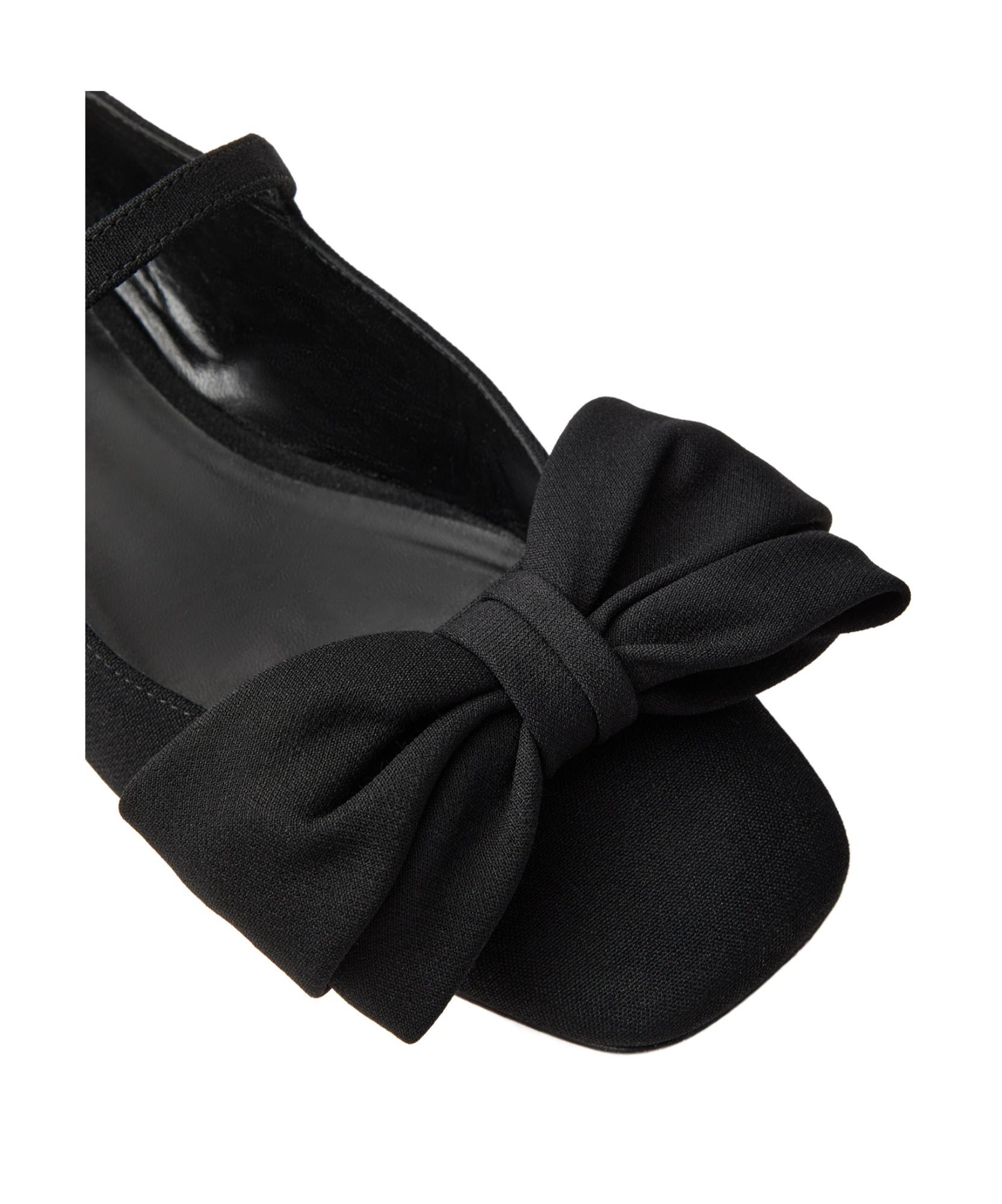 VALENTINO GARAVANI Black Mary Janes With Bow Detail In Crepe Fabric Woman In Multicolor Product Image