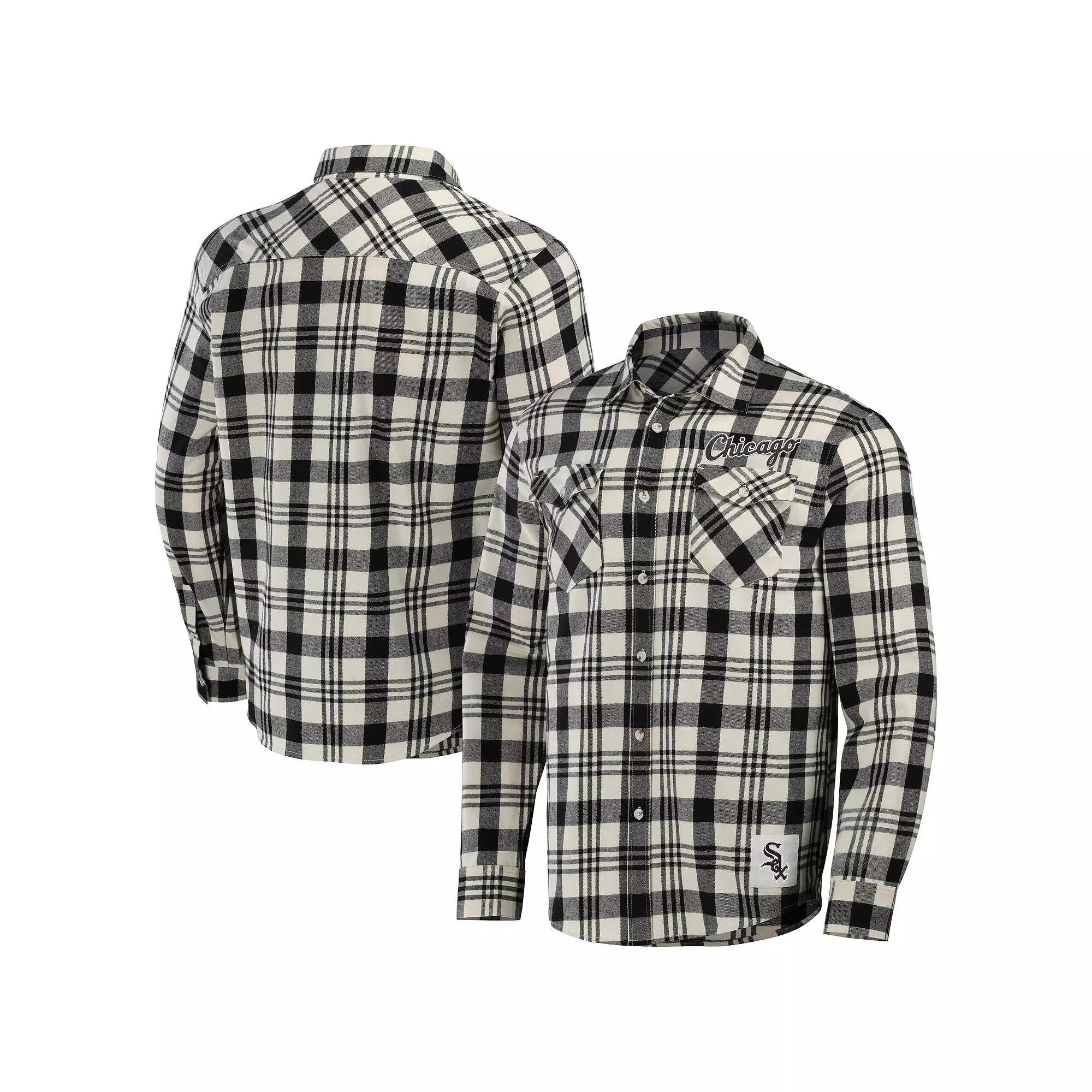 Men's Darius Rucker Collection by Fanatics Navy Detroit Tigers Plaid Flannel Button-Up Shirt, Size: Small, Blue Product Image