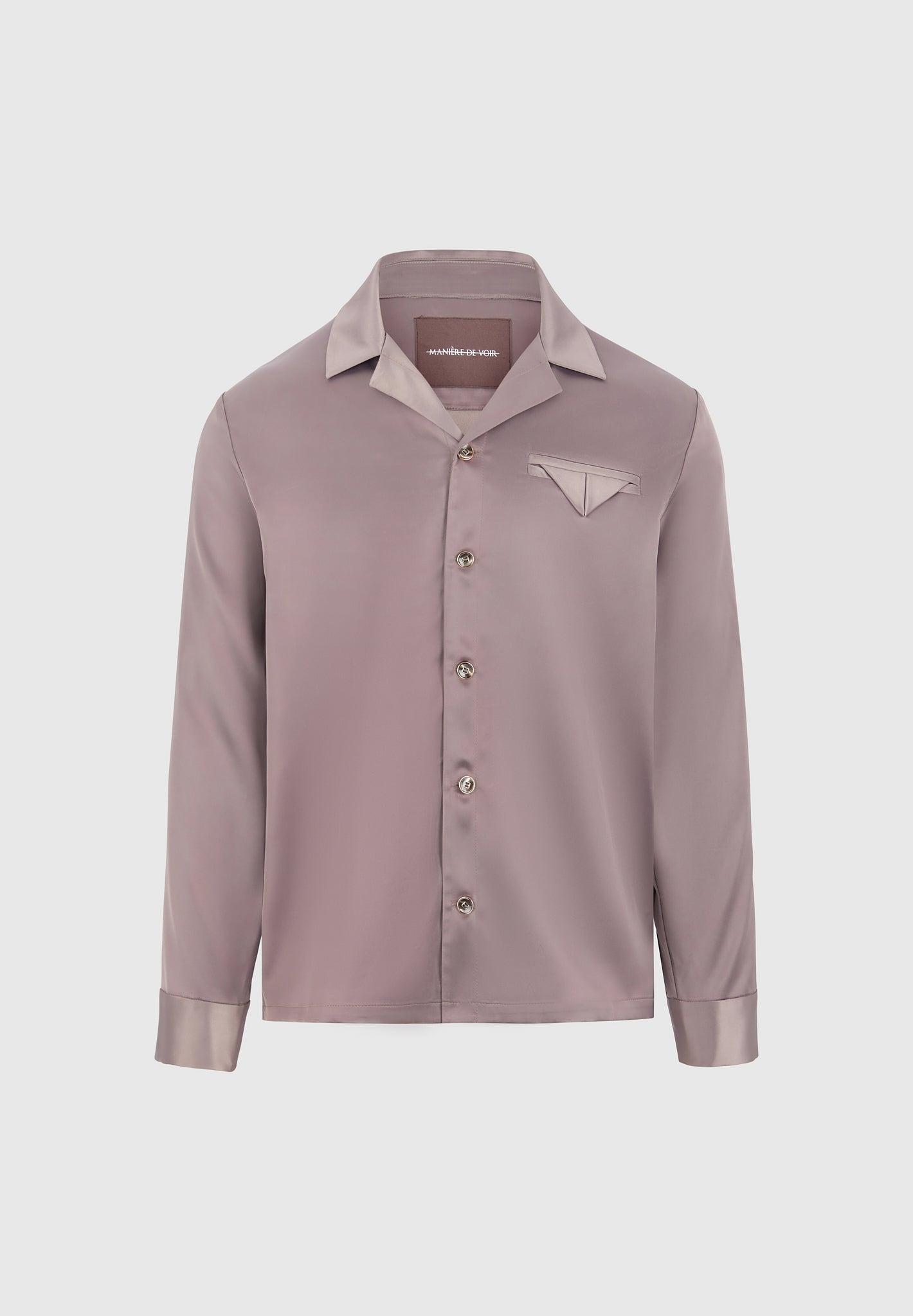 Constant - Satin Overshirt - Taupe Male Product Image