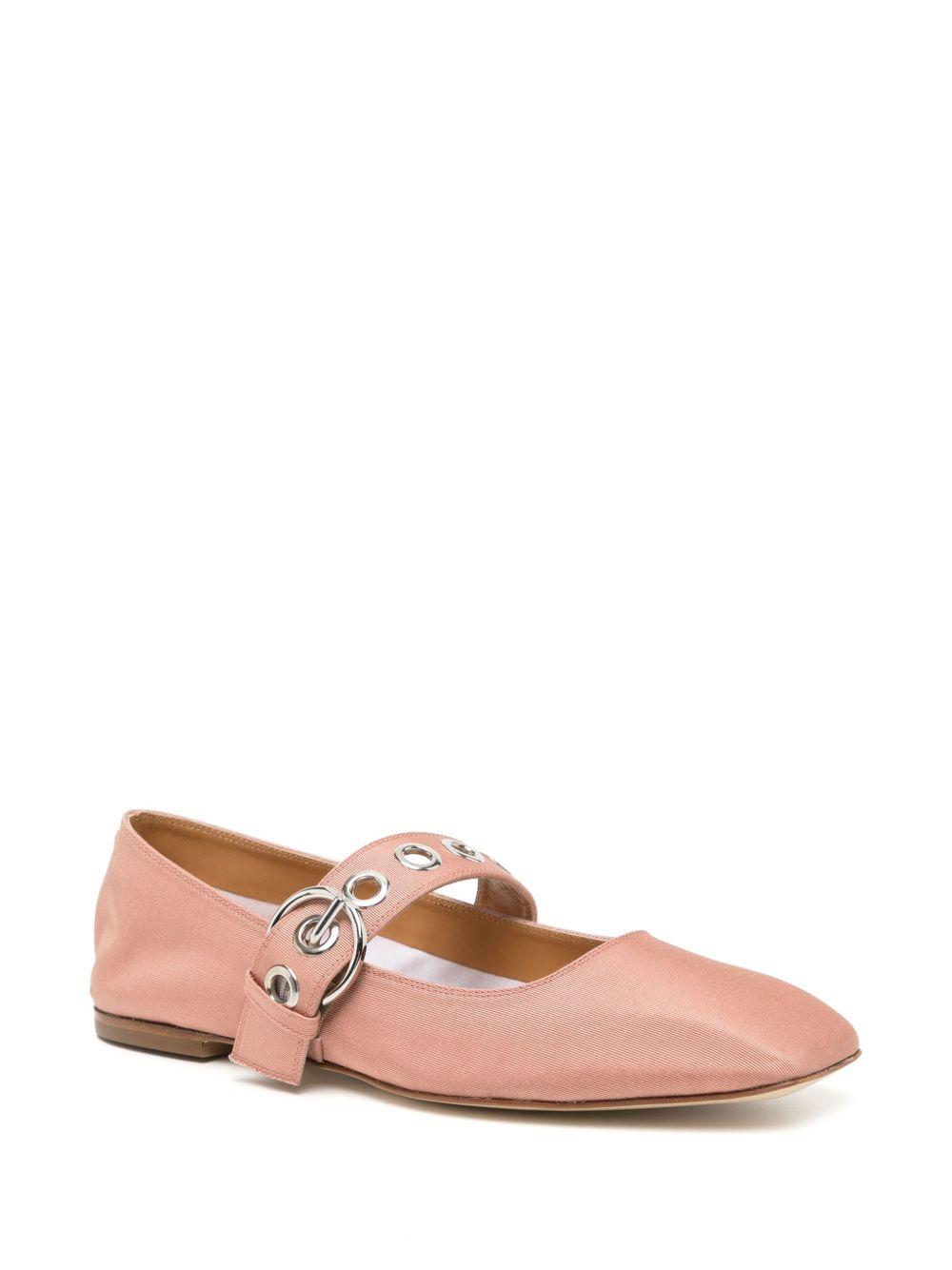 Uma Eyelet Grosgrain Coral ballet flats Product Image