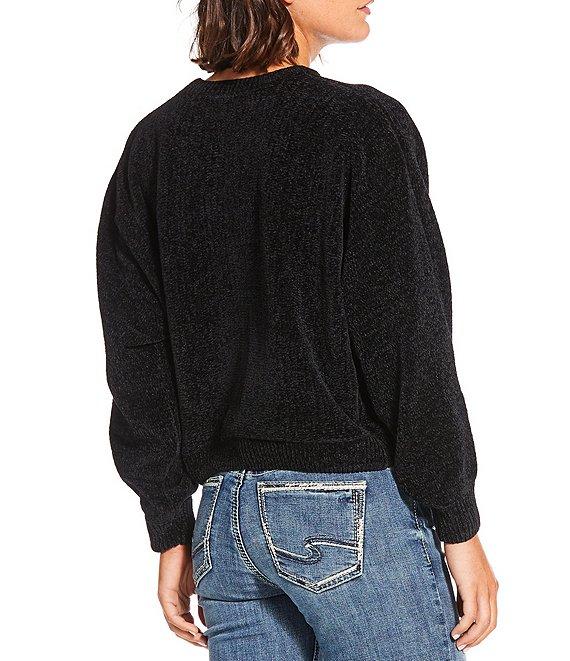 Double Zero Chenille Crew Neck Long Sleeve Sweater Product Image