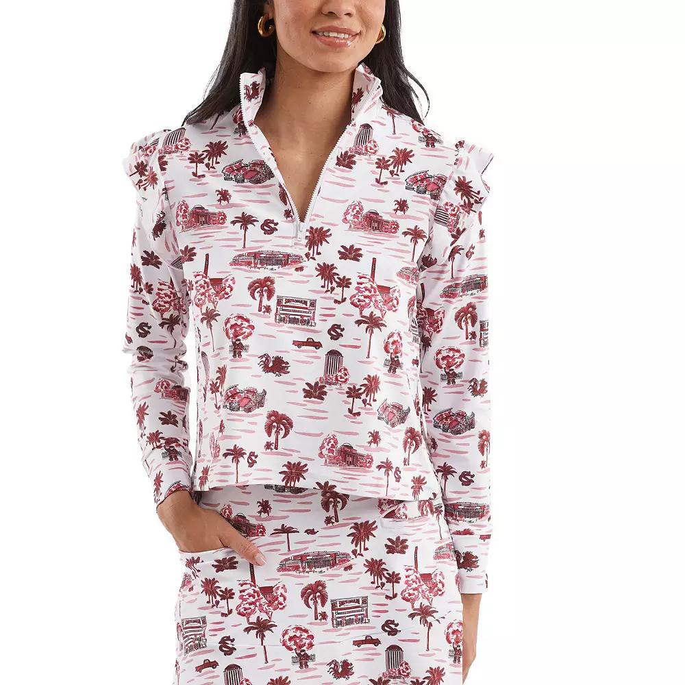 Women's Smith & Quinn White/Garnet South Carolina Gamecocks Tailgate Collection Grayson Top, Size: Small Product Image