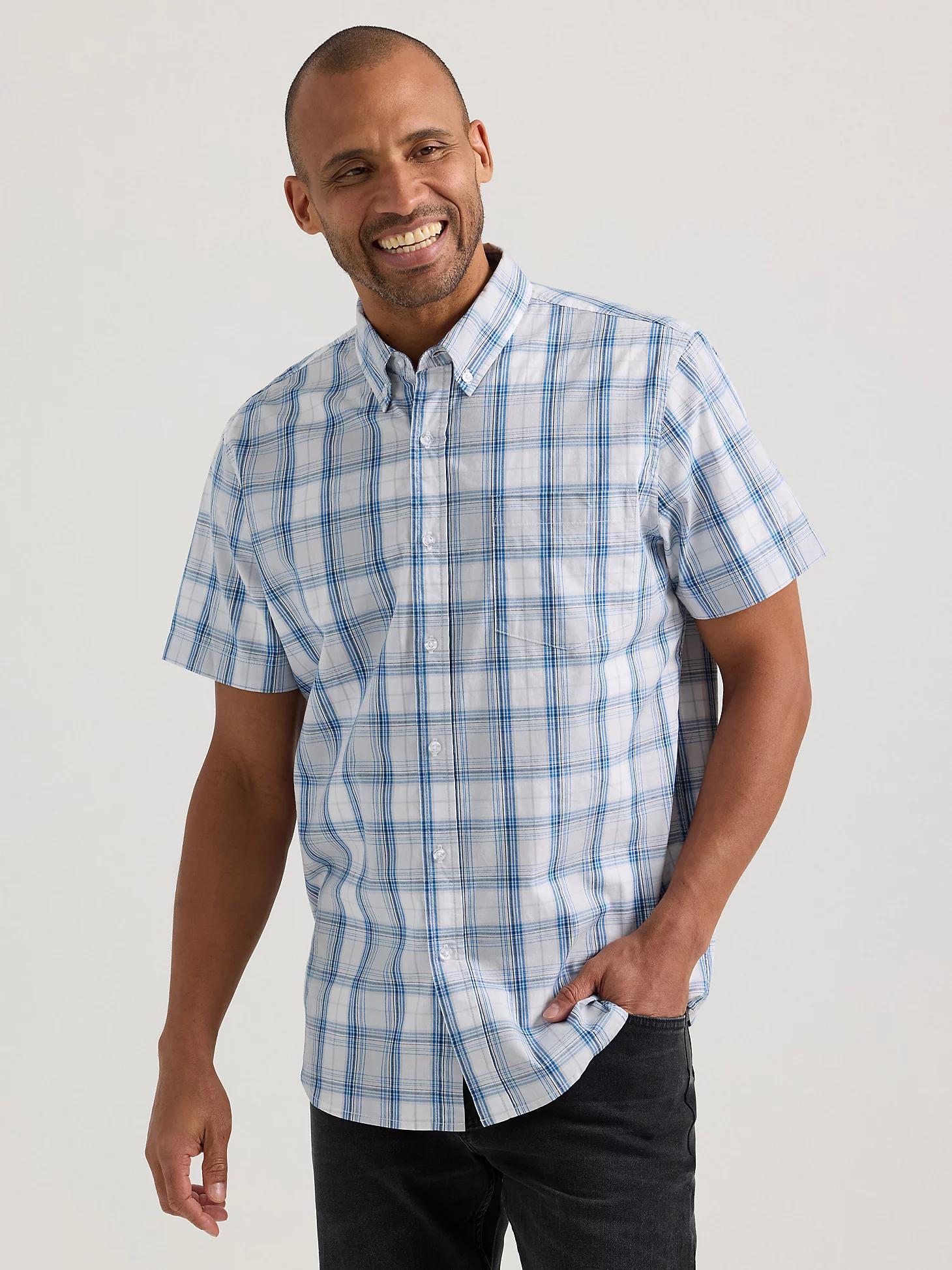 Men's Short Sleeve Madras Plaid Button Down Shirt | Men's Tops & Tees | Lee® Product Image